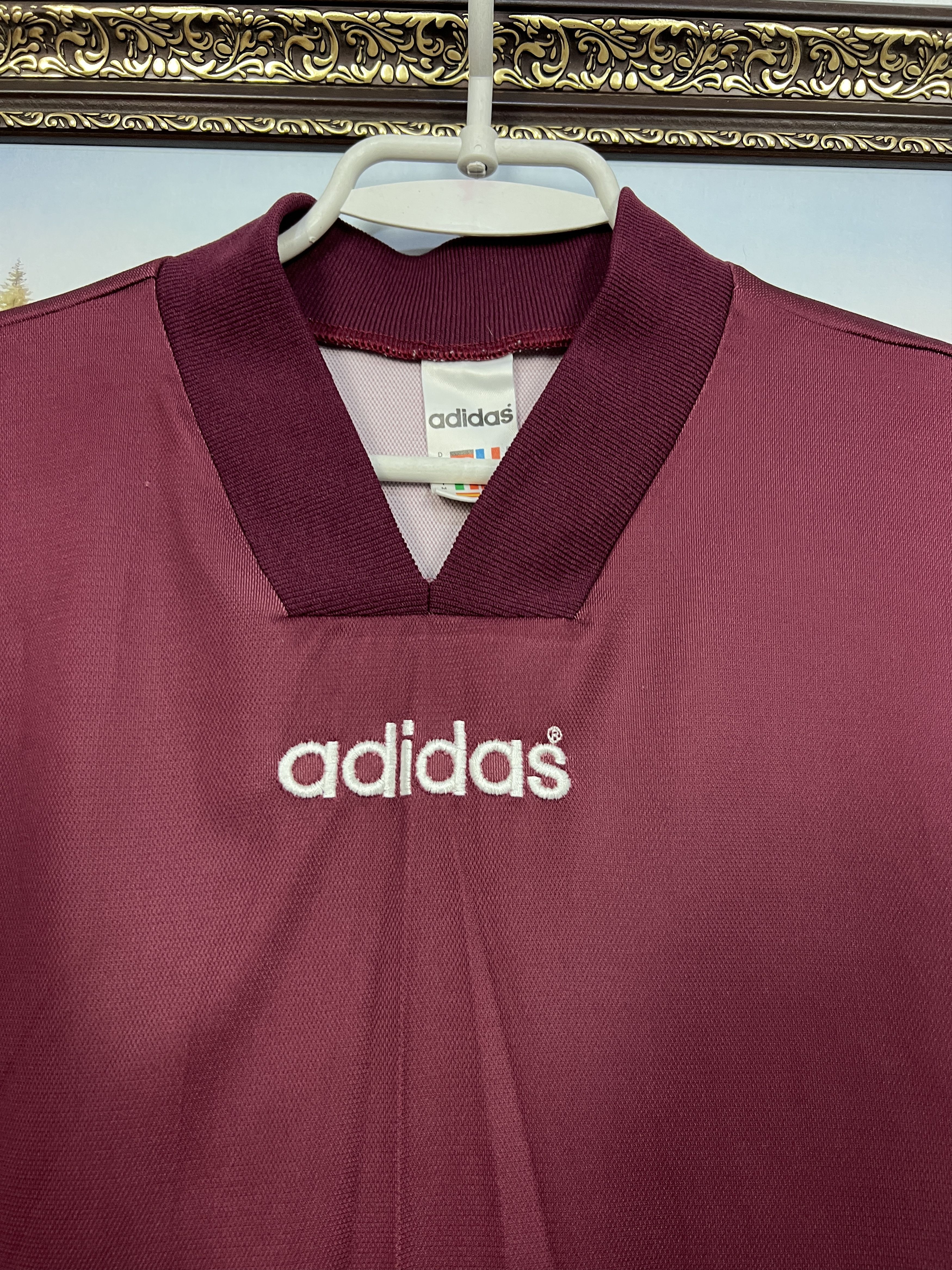 Adidas Vintage 90's Adidas Template Burgundy Football Shirt Soccer Size US M / EU 48-50 / 2 - 3 Thumbnail