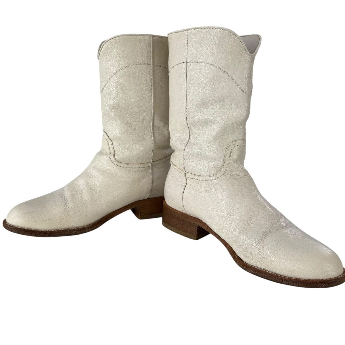 Chanel Chanel CC Logo Leather Western Cowboy Boots Size US 8.5 / IT 38.5 - 8 Thumbnail