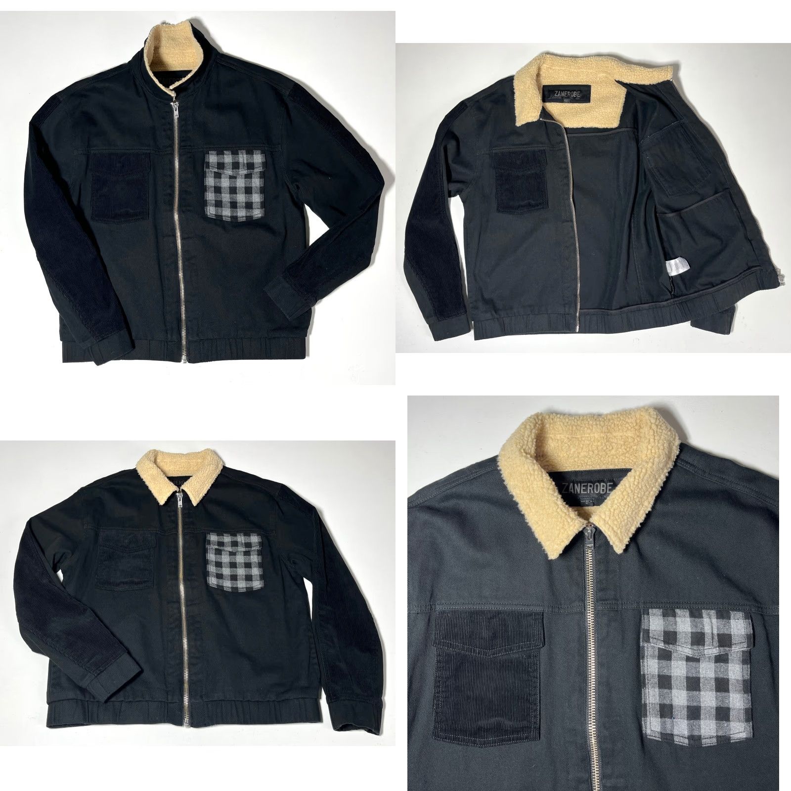 Zanerobe VINTAGE ZANEROBE Jacket Black Trucker Jacket Mens Corduroy Short Length Pockets Front Zip M Size US M / EU 48-50 / 2 - 8 Thumbnail
