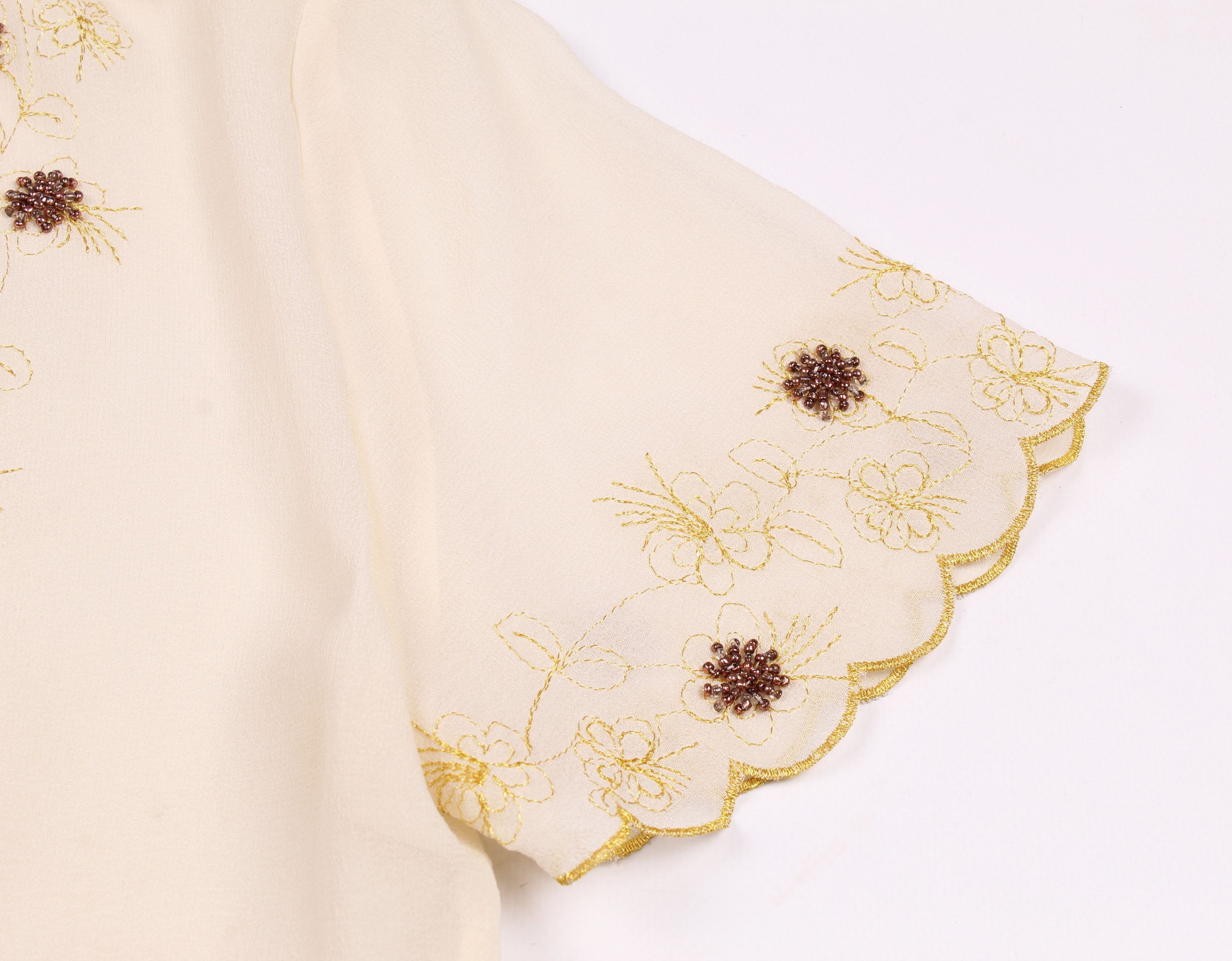 Vintage American Retro Vintage 90's Silk Embroidered Bolero Cardigan Size S / US 4 / IT 40 - 8 Thumbnail
