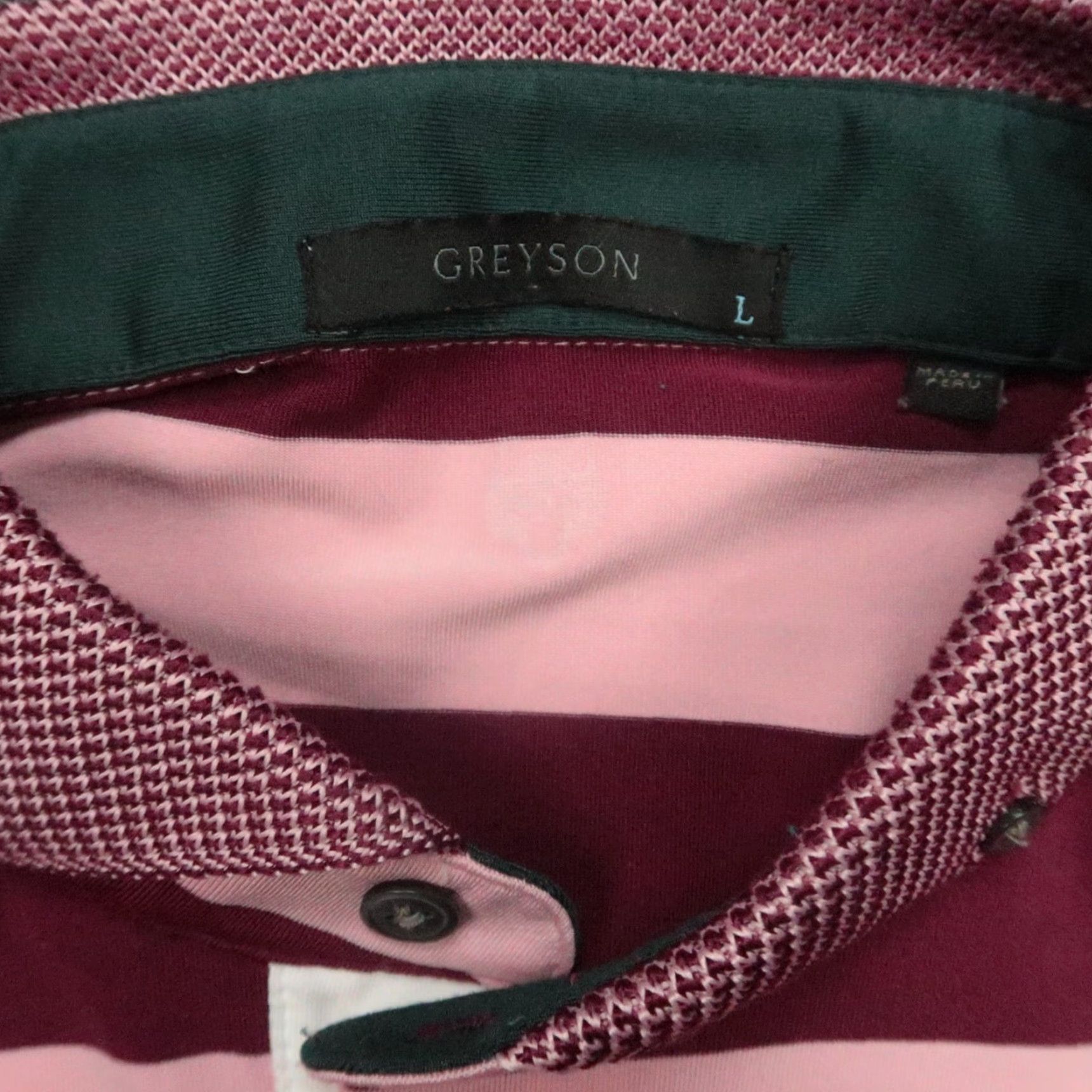 Vintage Greyson Performance Polo Shirt Mens Large Pink Red Striped Short Sleeve Golf Size US L / EU 52-54 / 3 - 3 Thumbnail