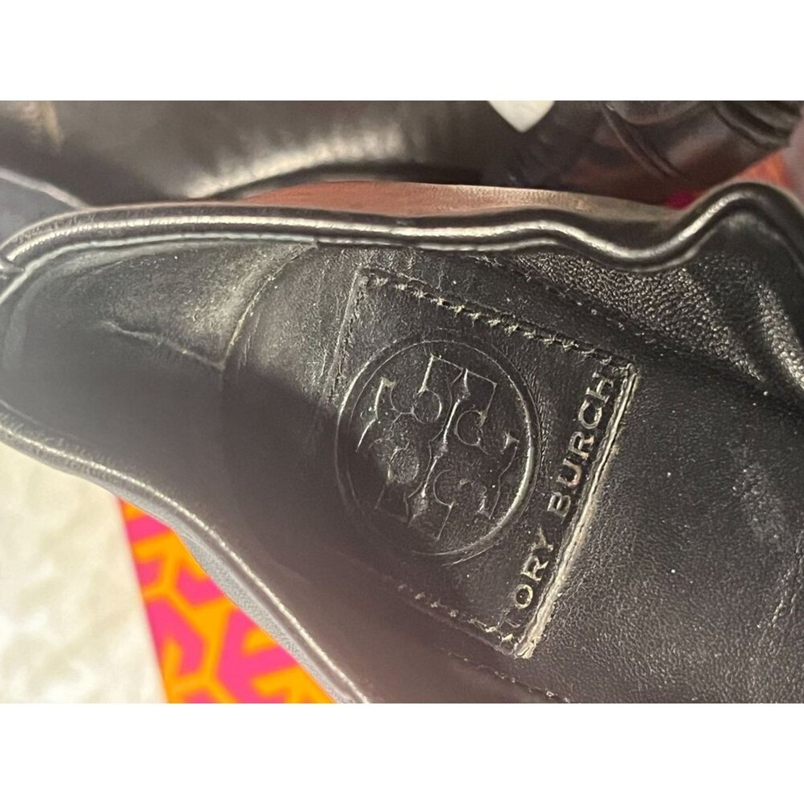 Tory Burch TORY BURCH Ambrose Ballet Flats Leather Camel Black Gold 7 B Size US 7 / IT 37 - 7 Thumbnail