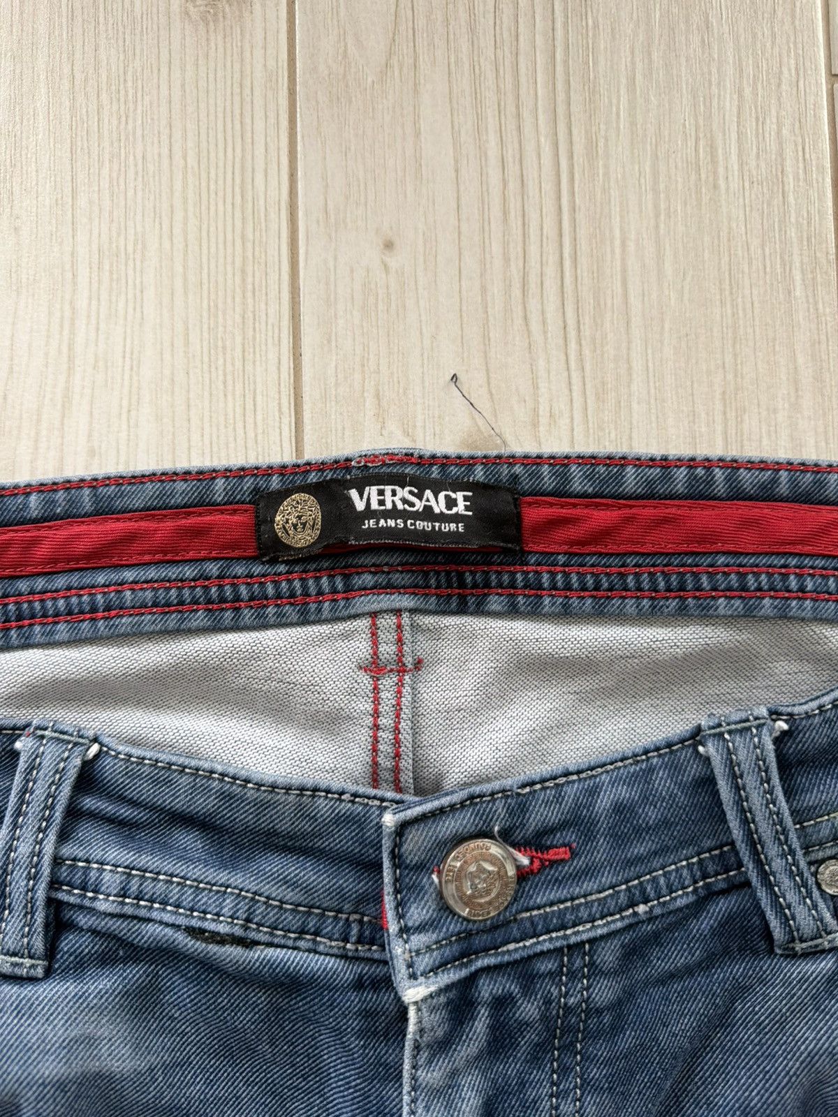 Versace Vintage Versace Classic Big Logo Baggy Jeans 90s Size US 36 / EU 52 - 14 Thumbnail
