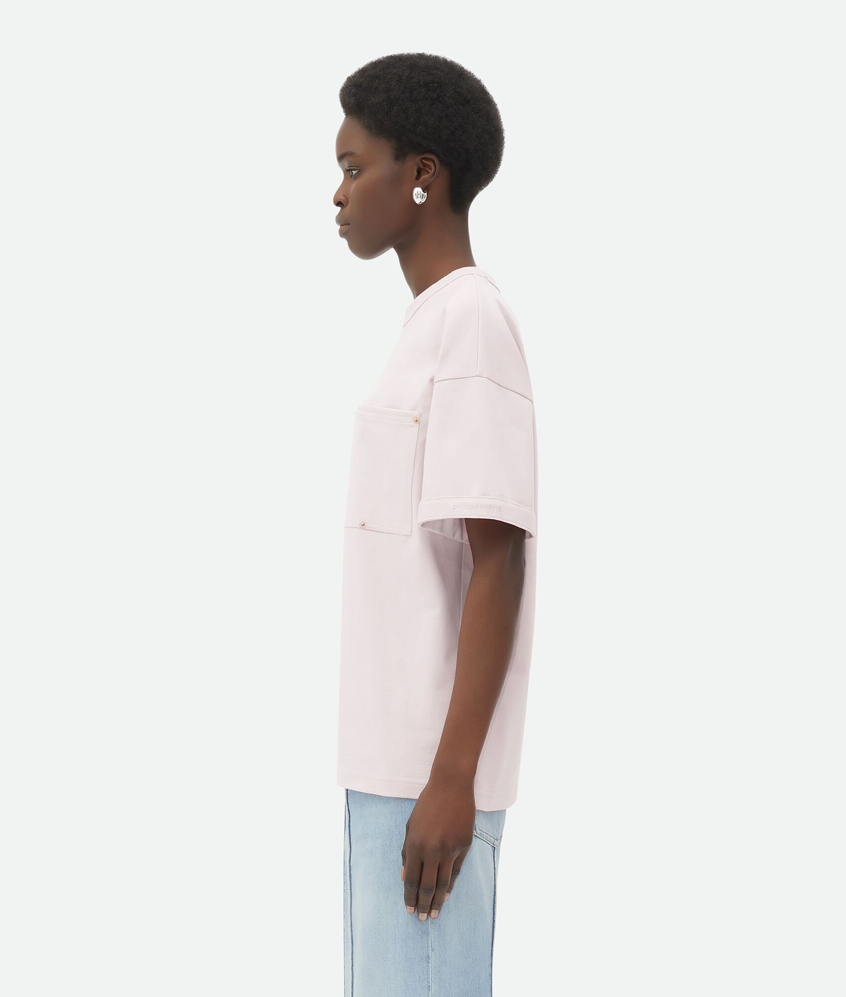 Bottega Veneta o1n1vont0325 Heavy Jersey Relaxed T-Shirt in Camelia Size XS / US 0-2 / IT 36-38 - 2 Thumbnail