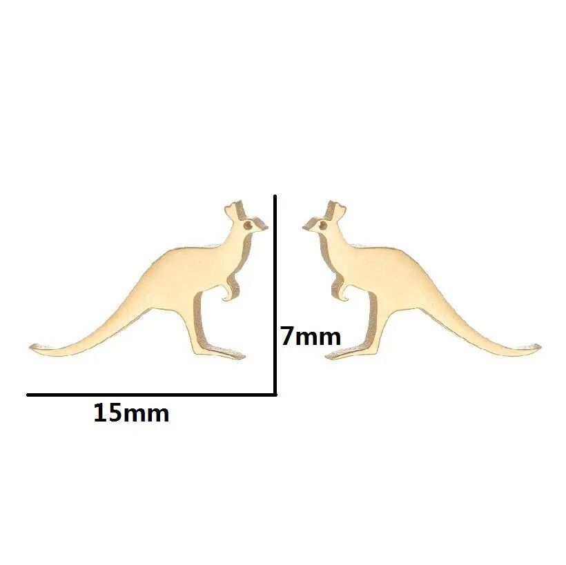 Jewelry Kangaroo Mini Stud Earrings Charm Earring Gift Size ONE SIZE - 2 Thumbnail