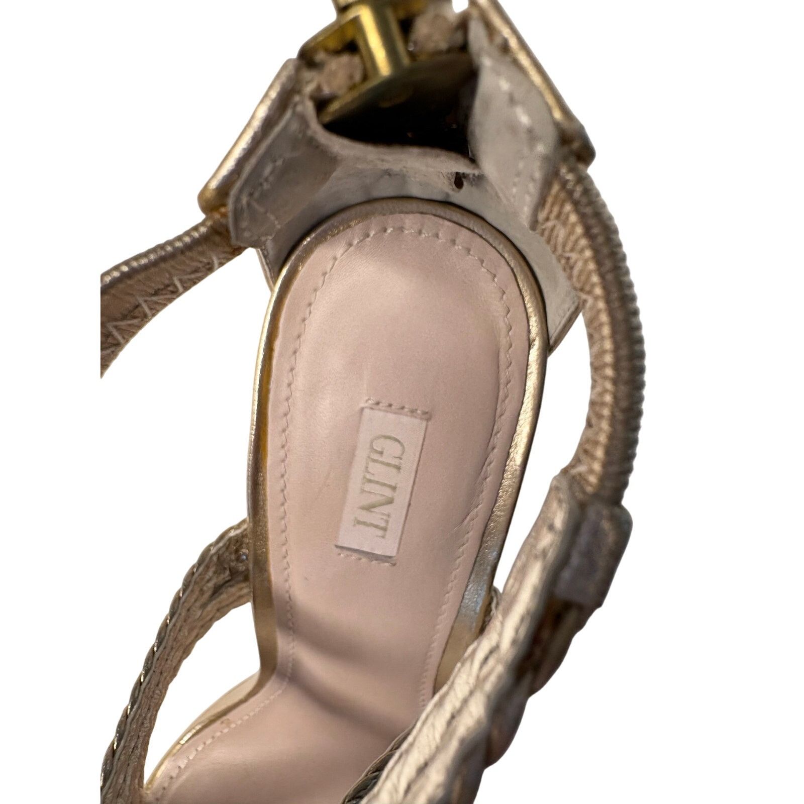 Other Glint Gold Braided Strappy Heel Stiletto Sandals Shoes 8.5M Size US 8.5 / IT 38.5 - 7 Thumbnail