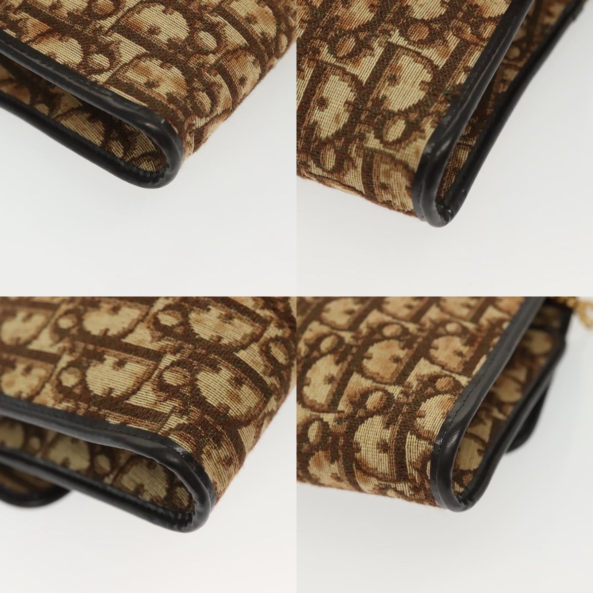 Dior DIOR Trotter Canvas Chain Shoulder Bag Brown Gold Size ONE SIZE - 10 Thumbnail