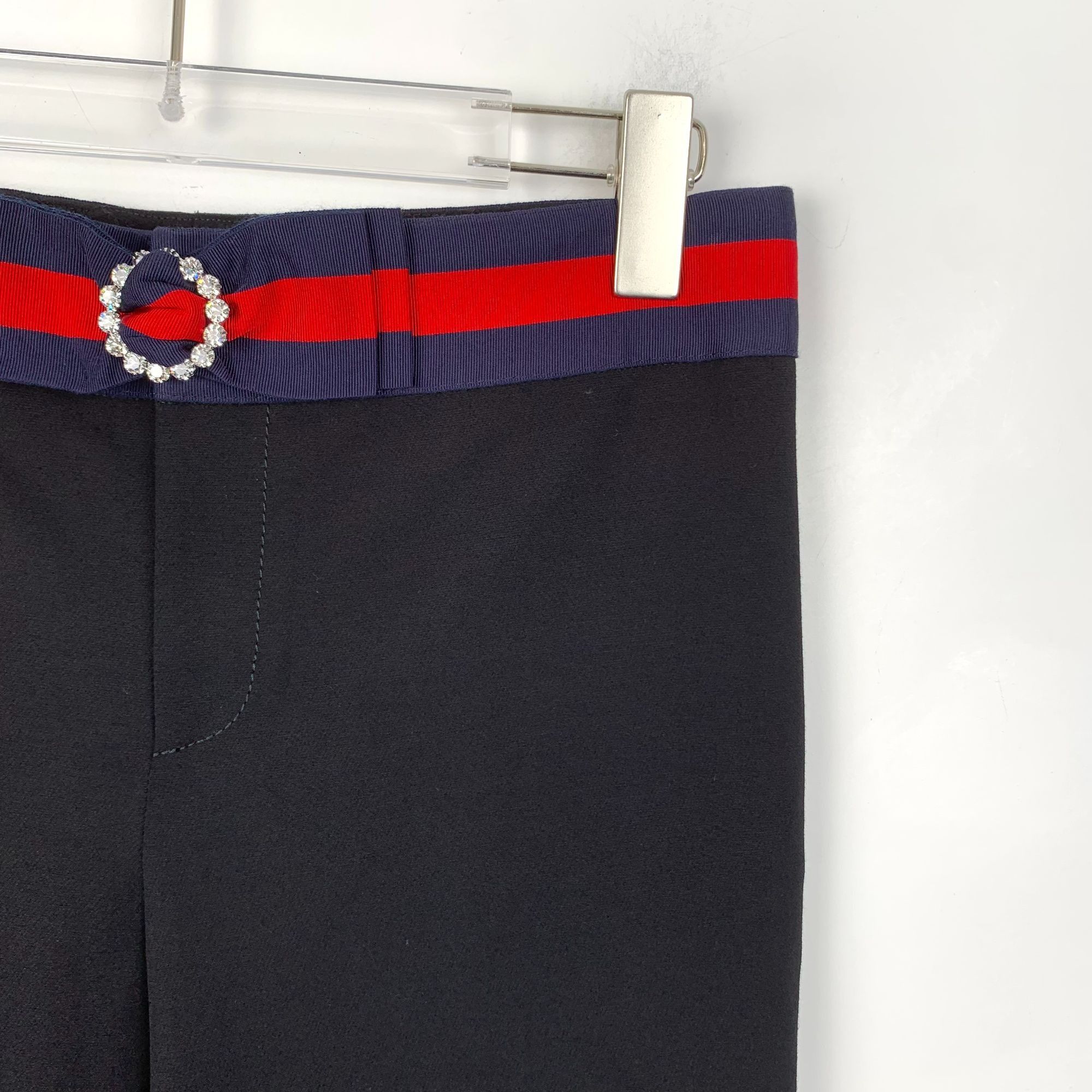 Gucci Gucci Black Cotton Bow Rhinestone Striped Waist Casual Trous Size 40" / US 18 - 7 Thumbnail