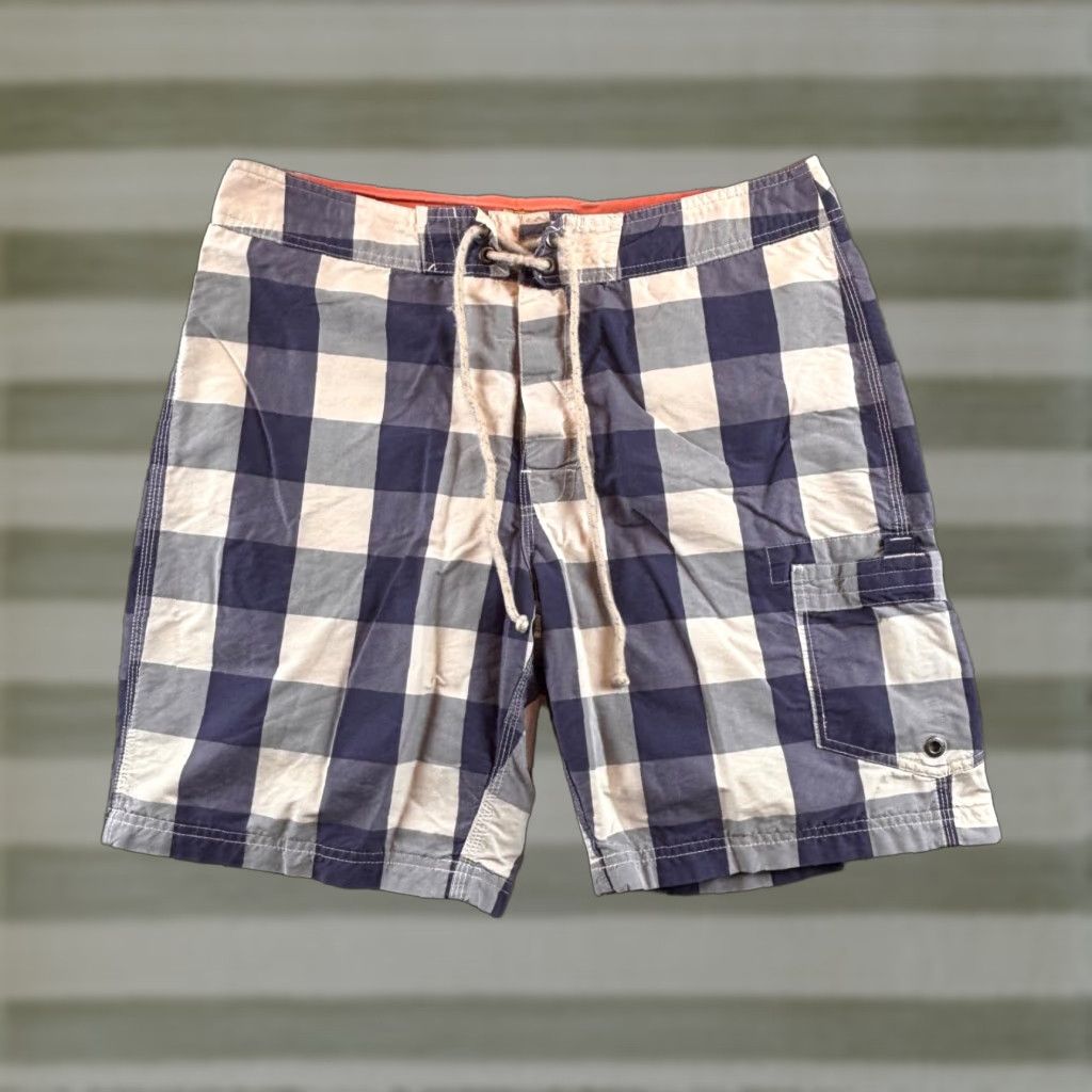 J.Crew J. Crew Trunks Bottom Men 32 Blue Plaid Board Short Short Swim Trunks Lined Drawstring Regular Size US 32 / EU 48 - 1 Thumbnail