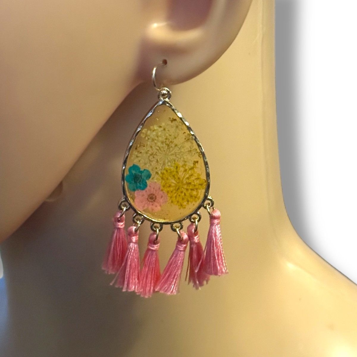 Other Teardrop resin dried flower tassel earrings Size ONE SIZE - 3 Thumbnail