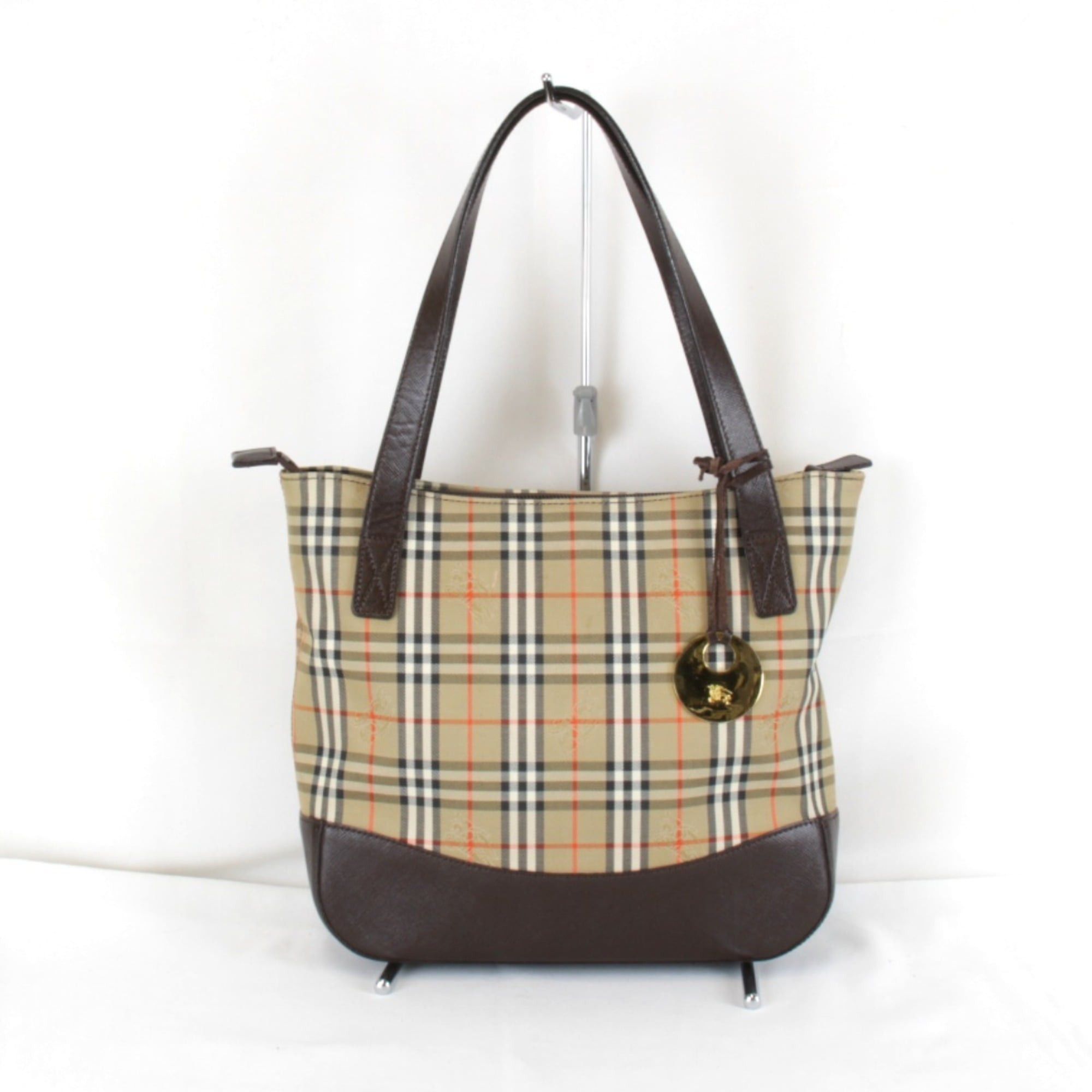 Burberry Burberry Nova Check Shadow Horse Handbag Tote Bag Black