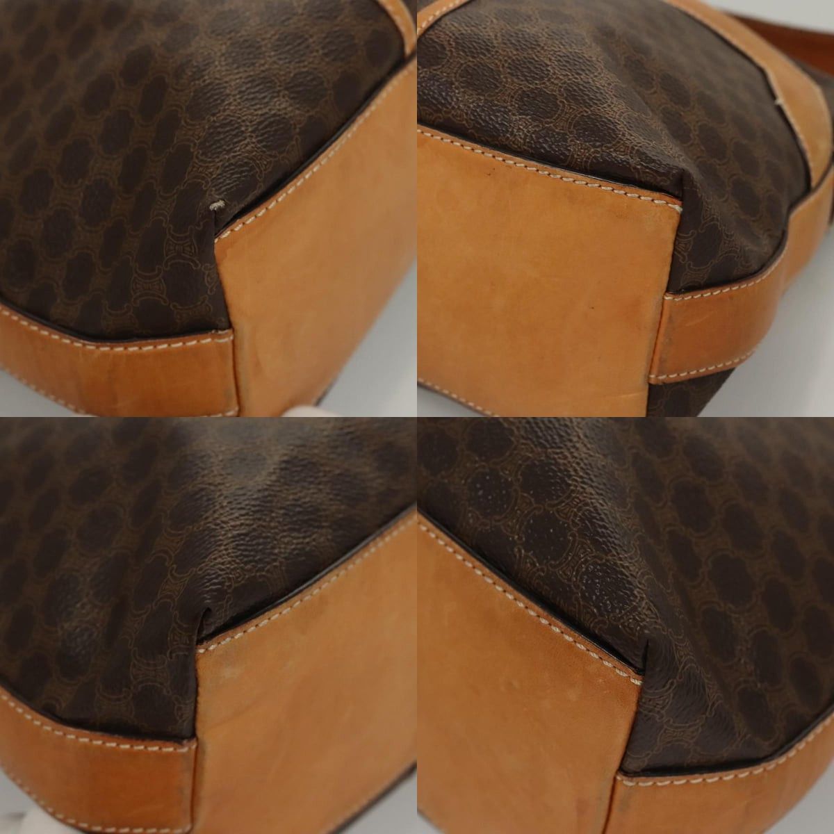 Celine CELINE Macadam Canvas Shoulder Bag Pvc Leather Brown Gold Size ONE SIZE - 10 Thumbnail