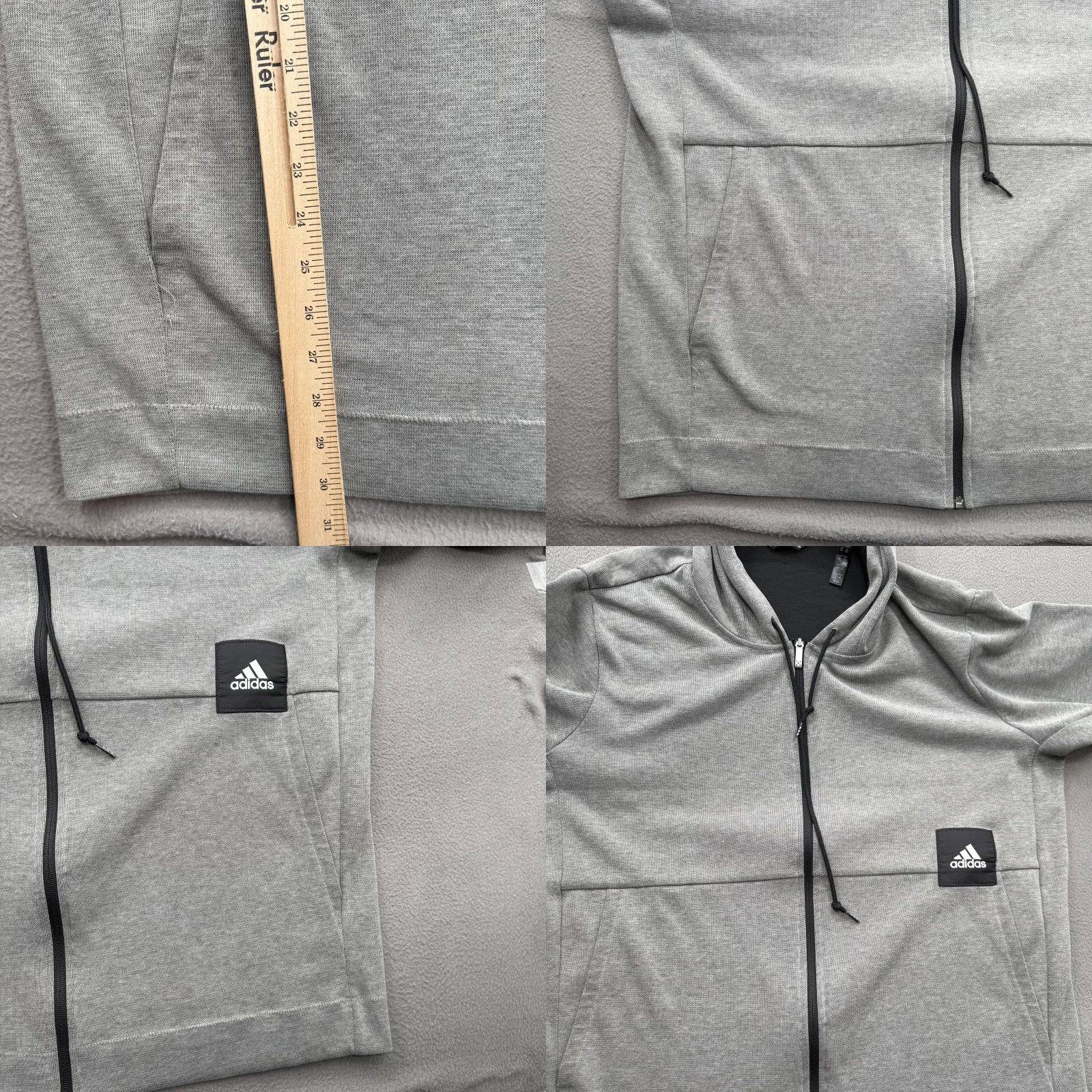 Adidas Adidas Hoodie Mens 2XLT Gray Full Zip Basketball Club Sweatshirt Pockets Logo Hooded Zip Front Pockets Size US XXL / EU 58 / 5 - 8 Thumbnail