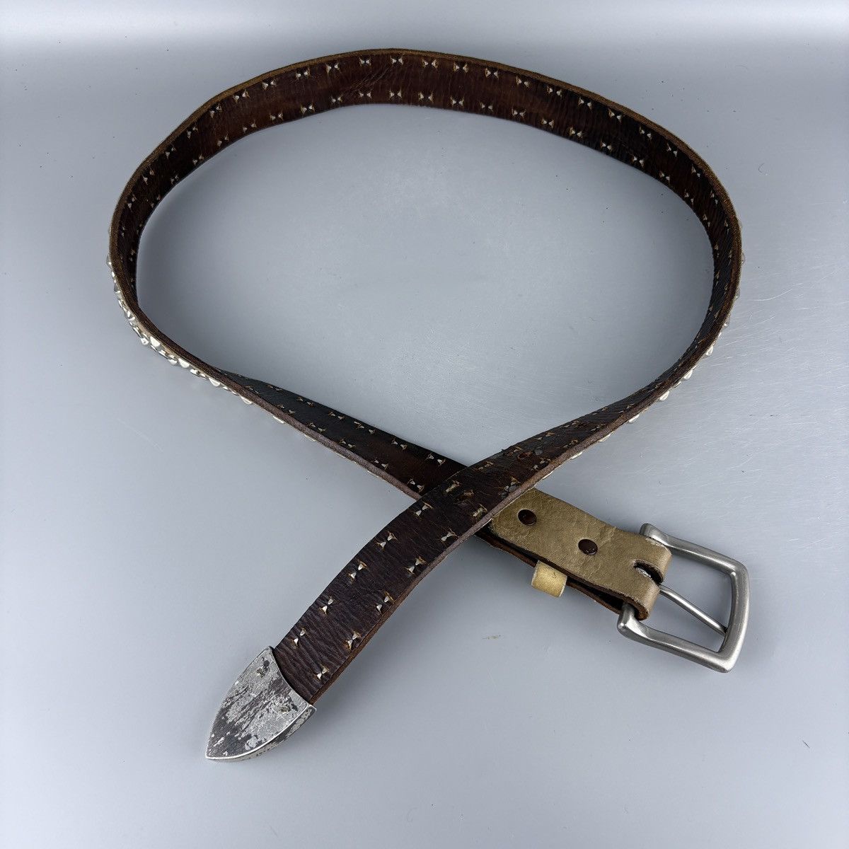 Japanese Brand Vintage studded leather belt Size ONE SIZE - 5 Thumbnail