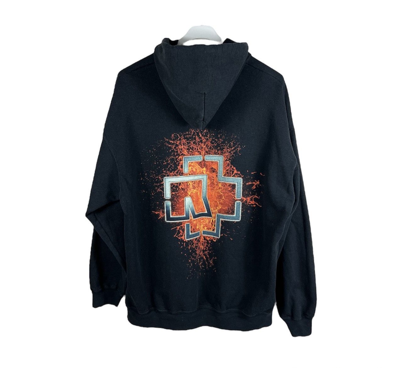 Balenciaga Vintage 90s Rammstein fire splash hoodie central logo retro Size US XXL / EU 58 / 5 - 2 Thumbnail
