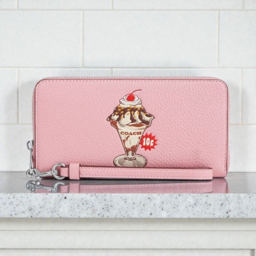 Coach Coach Long Zip Around Leather Wallet Sundae Graphic CU380 Size ONE SIZE - 1 Thumbnail