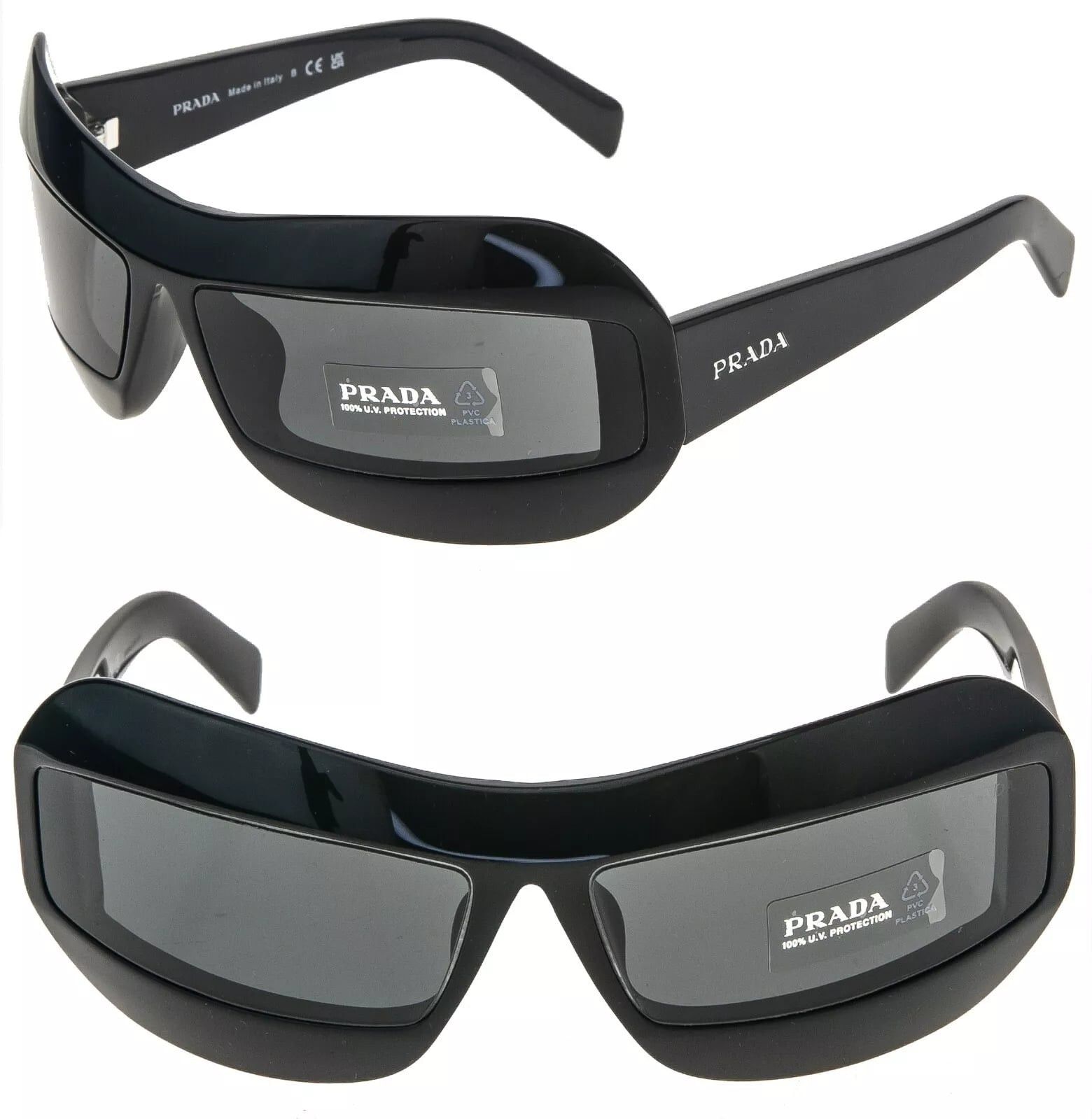 Prada PRADA Futuristic Black Wrap PR30YS 30Y Fashion Sunglasses Size ONE SIZE - 1 Thumbnail