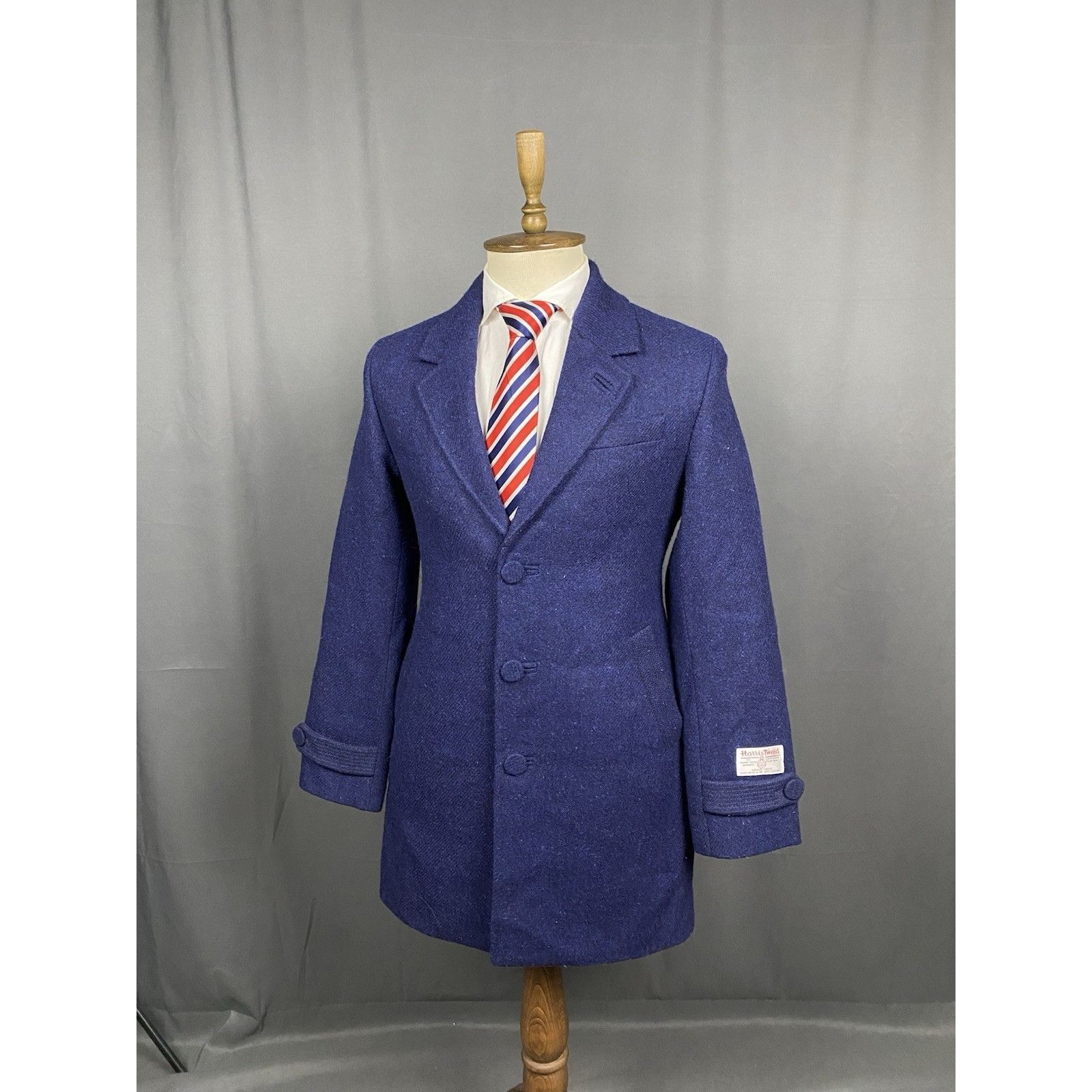 Harris Tweed MINT! Harris Tweed Men's Blue Insulated Wool Coat Size 46 R Size US S / EU 44-46 / 1 - 4 Thumbnail