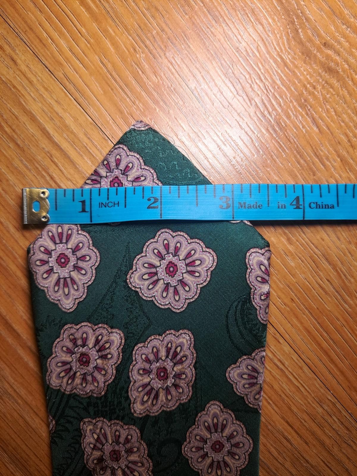 Lands' End Lands End Tie 100% Silk Handmade in USA Green Floral Size ONE SIZE - 6 Thumbnail