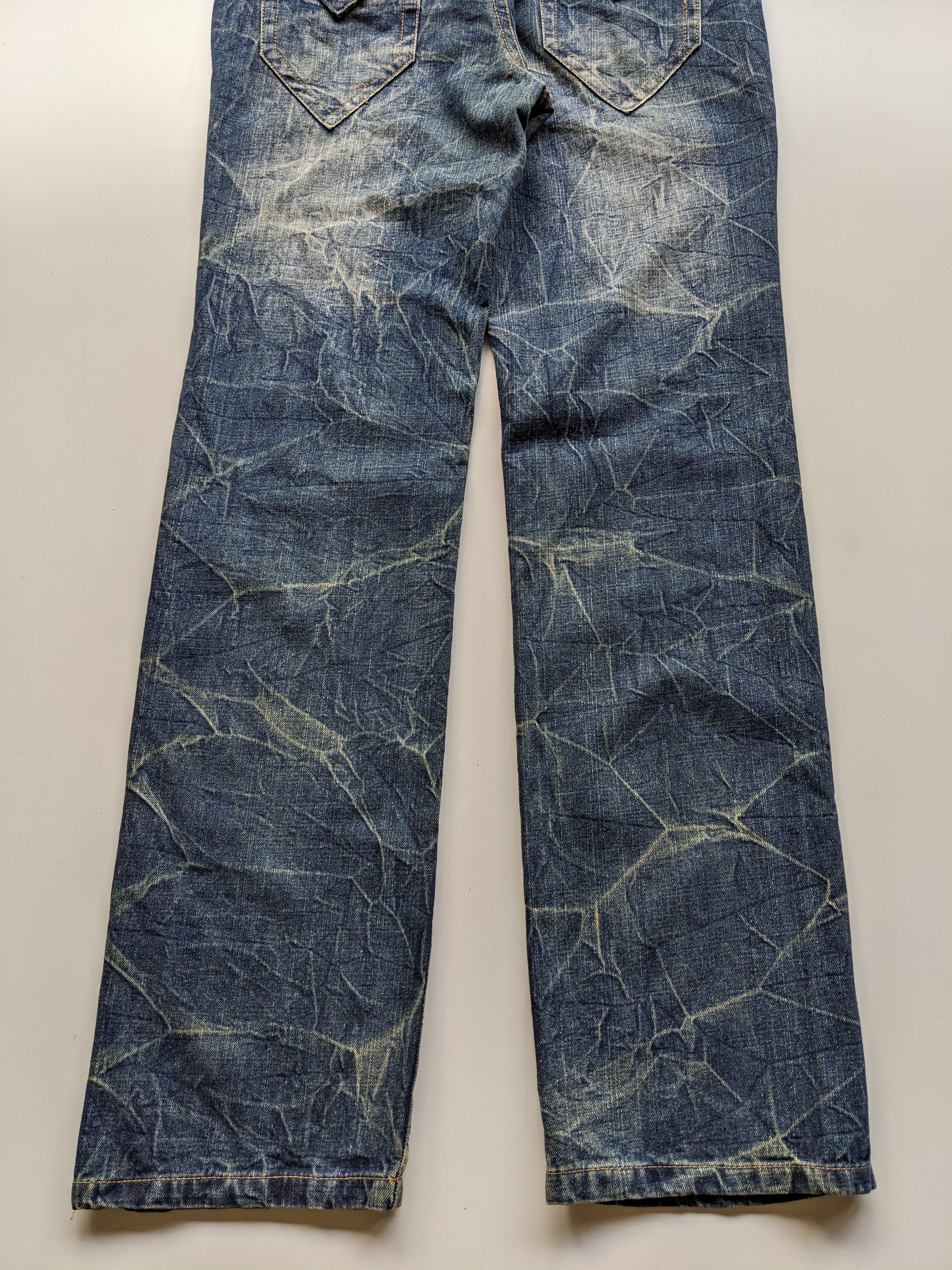 Japanese Brand Japanese brand honeycomb faded clawmark jeans Size US 35 - 5 Thumbnail