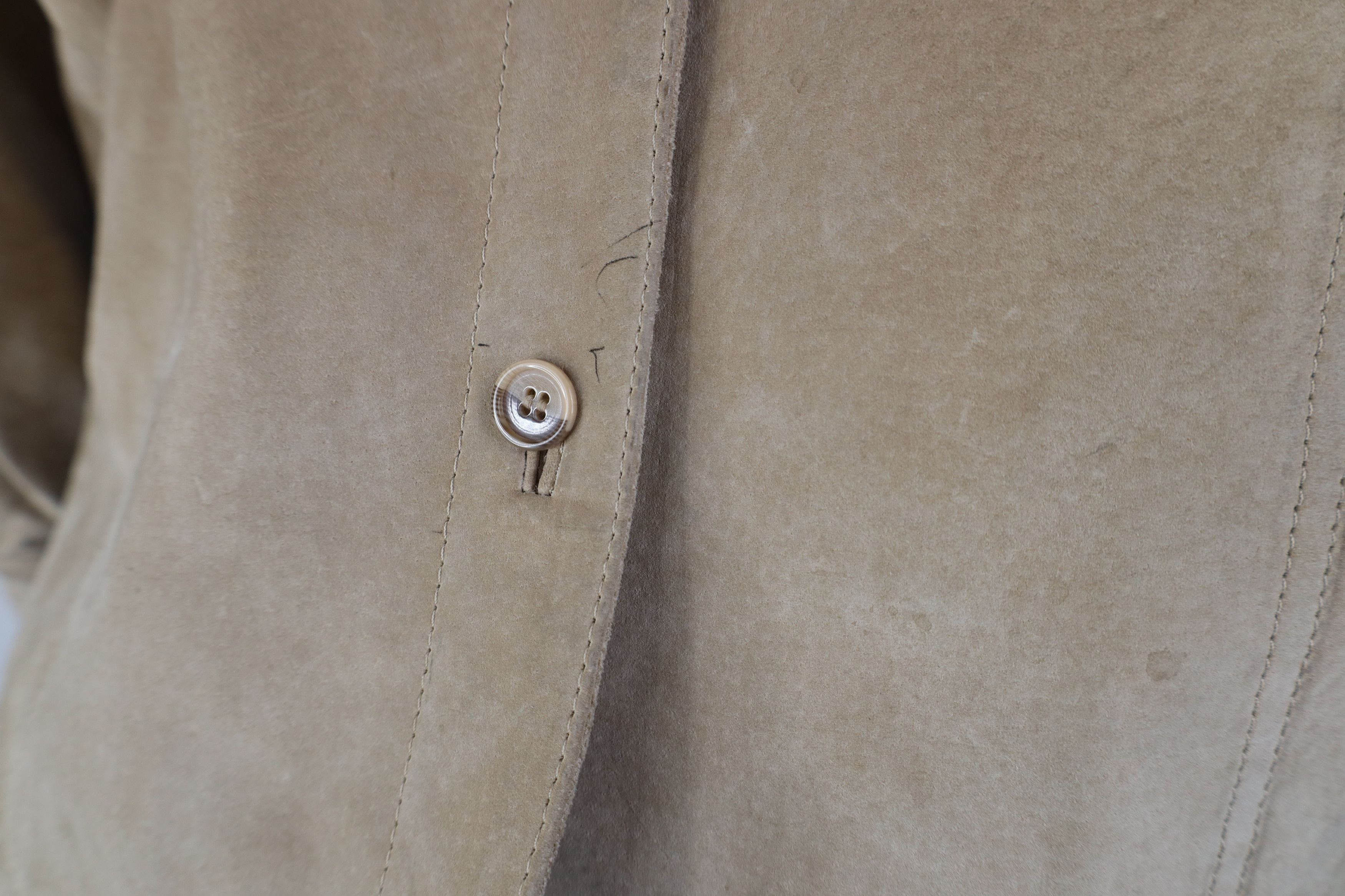 Vintage Vintage 90s Streetwear Suede Leather Button Shirt Jacket Size L / US 10 / IT 46 - 5 Thumbnail