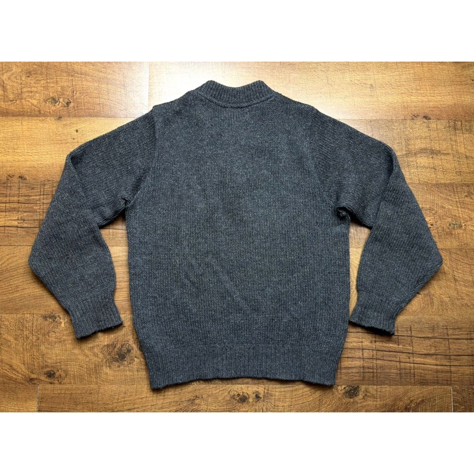 Lands' End VTG Lands' End Men's Charcoal Gray Wool Henley Sweater Popover USA Made M Size US M / EU 48-50 / 2 - 3 Thumbnail