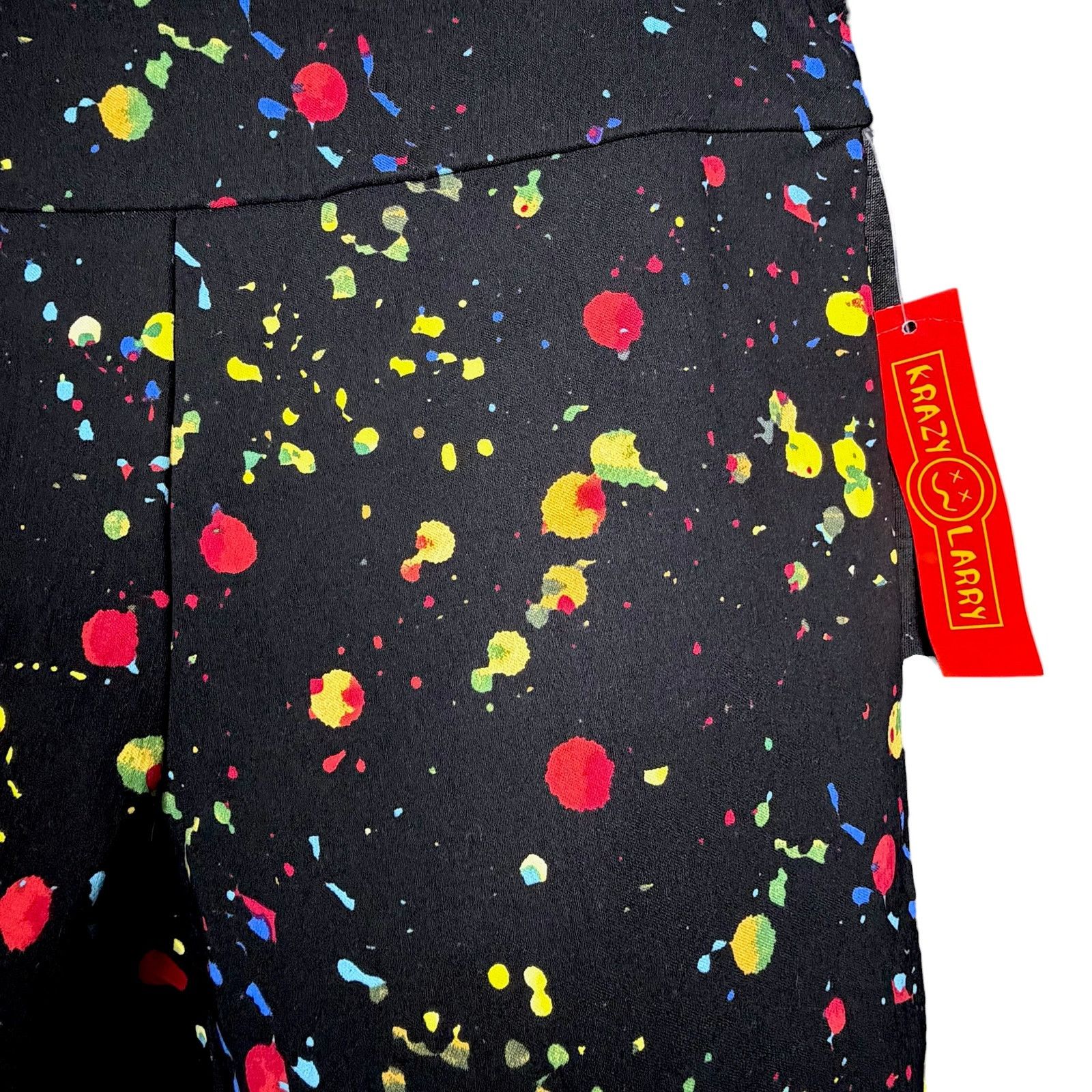 Other Krazy Larry Pants Womens Size 2 Black Paint Splatter NWT Size 26" / US 2 / IT 38 - 5 Thumbnail