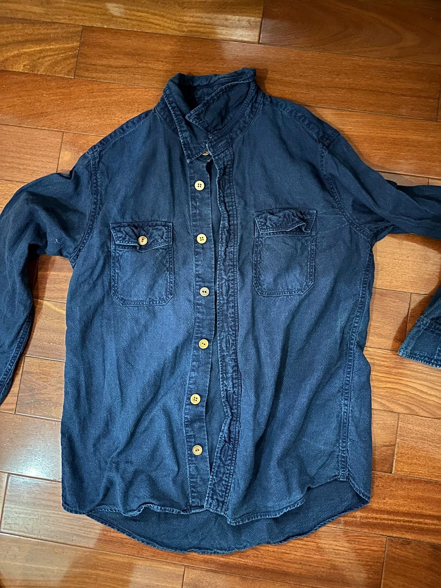 Visvim blue dyed dark blue shirt