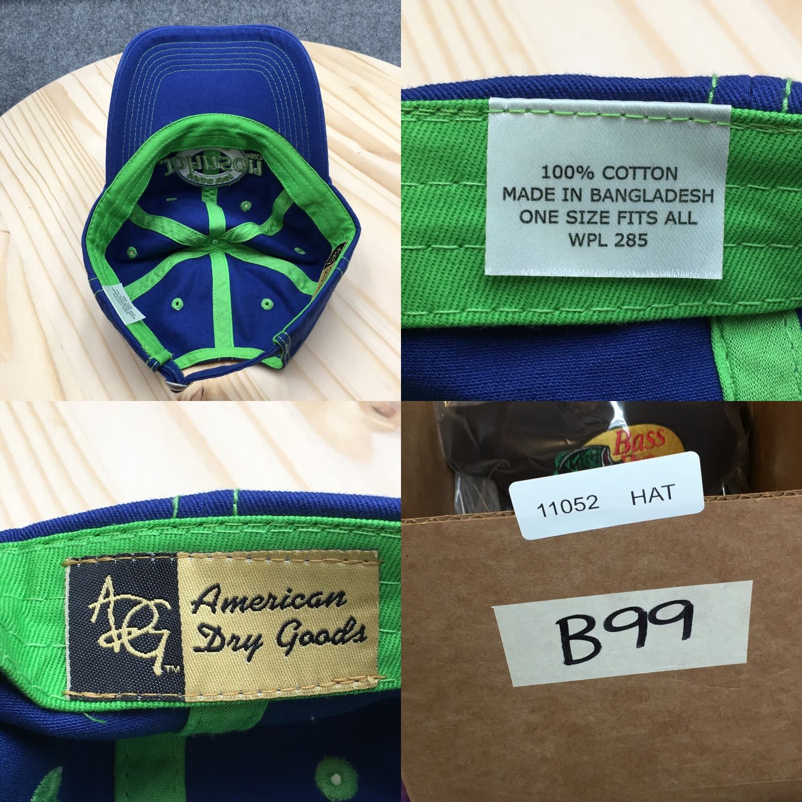 Good American Johnson ADG Baseball Cap Mens Blue OS Adjustable Curved Brim Embroidered Logo Size ONE SIZE - 8 Thumbnail
