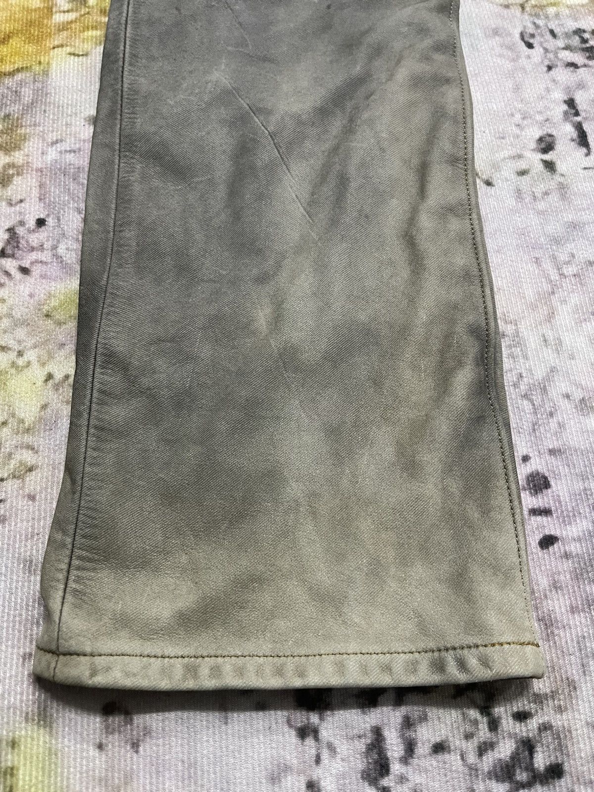 Japanese Brand × Leather Vintage Exalito Washable Leather Explore Jeans Rare Size US 31 - 3 Thumbnail