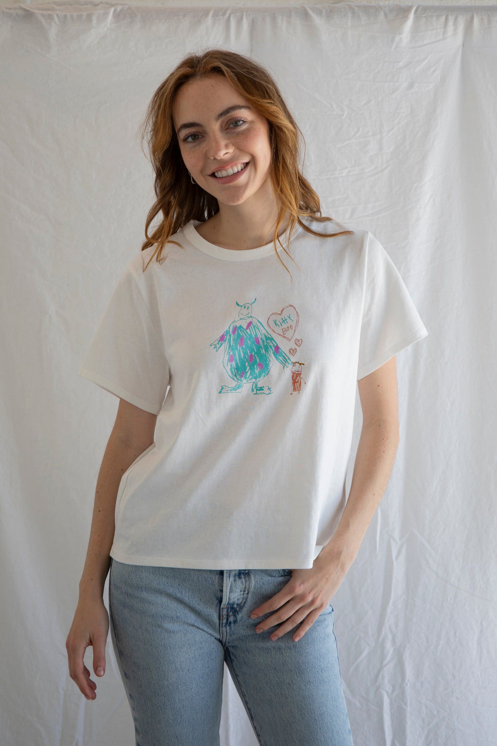 Designer × Vintage Kitty Boo Tee-Shirt – 90s Vintage Style 🐱💜 Size M / US 6-8 / IT 42-44 - 3 Thumbnail