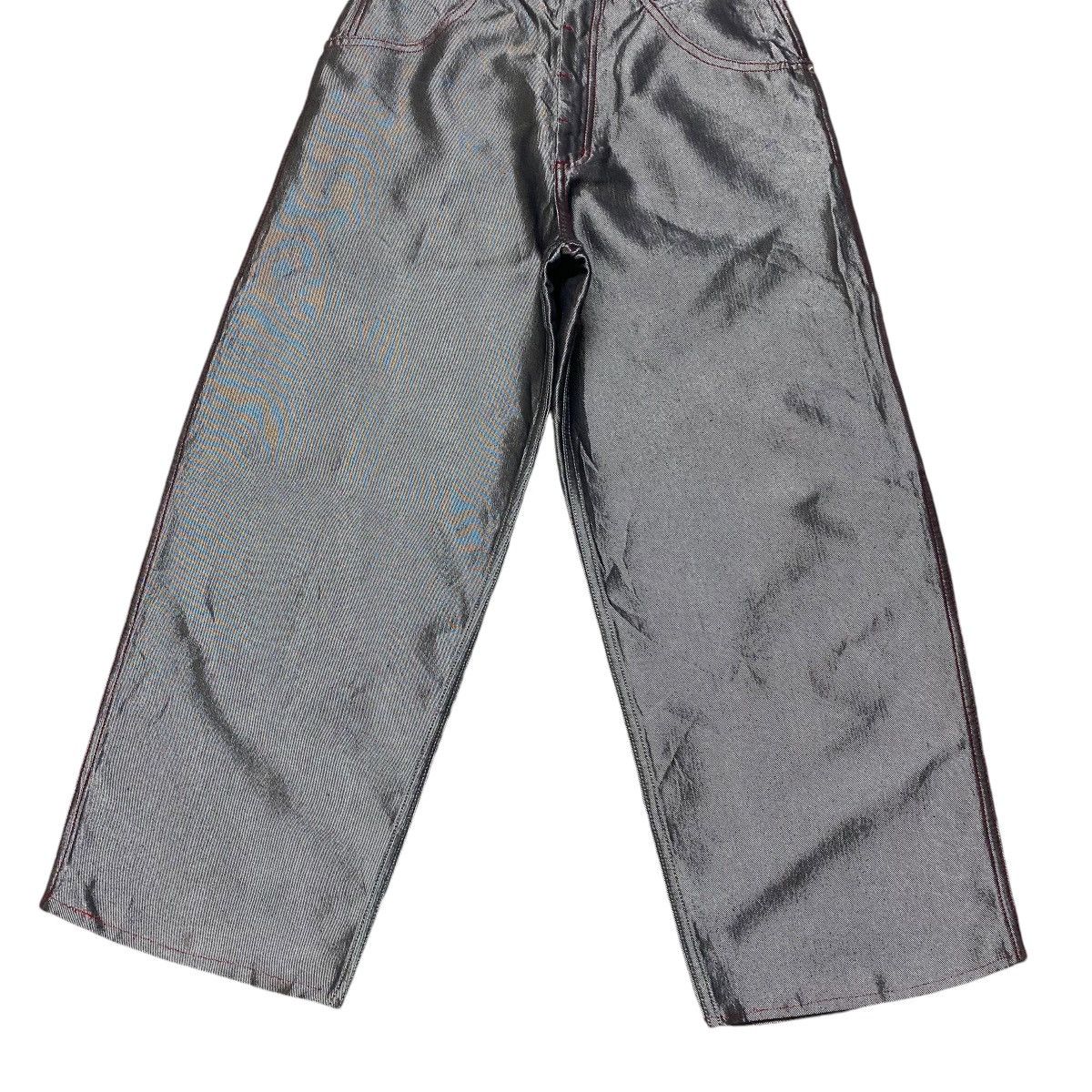 Japanese Brand Vintage Amore Puro Silver Metallic Wide Leg Baggy Jeans Size US 28 / EU 44 - 7 Thumbnail