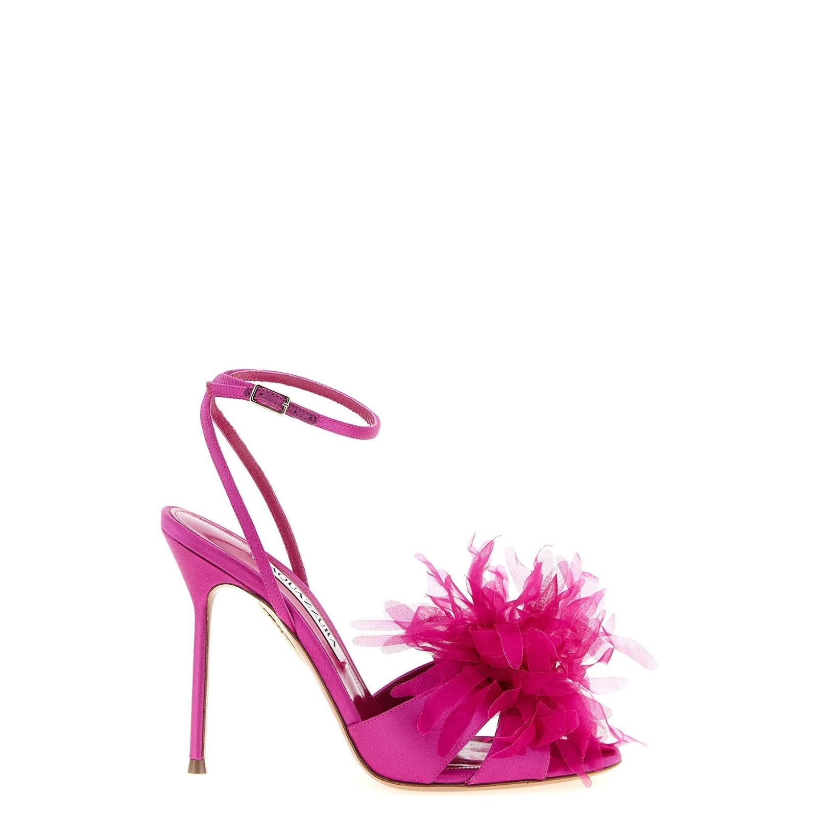 AQUAZZURA Poeme Pink Feather 105mm Heel Sandals New & Authen