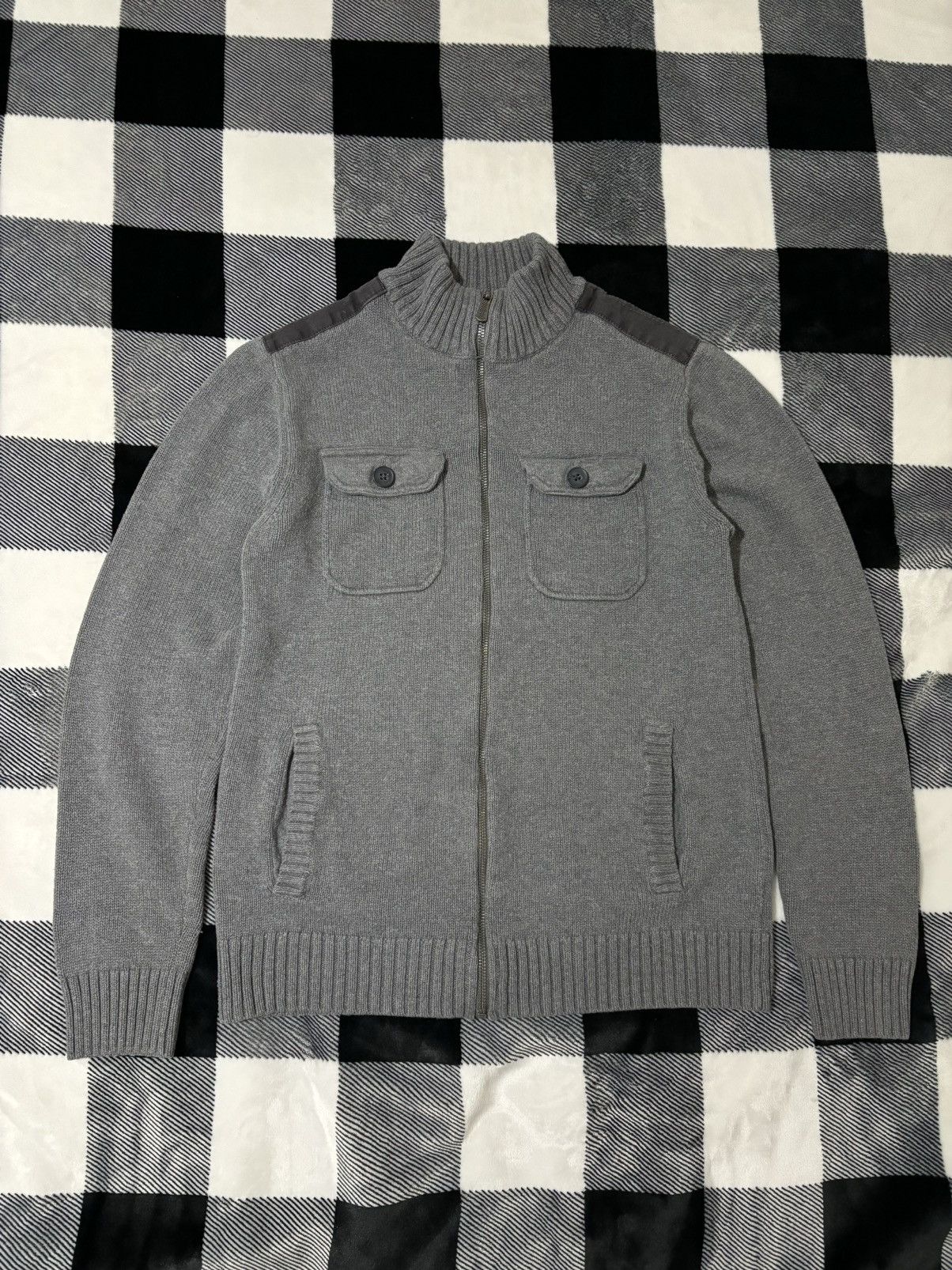 Vintage Vintage Grey Zip-Up Sweater Size US S / EU 44-46 / 1 - 1 Thumbnail