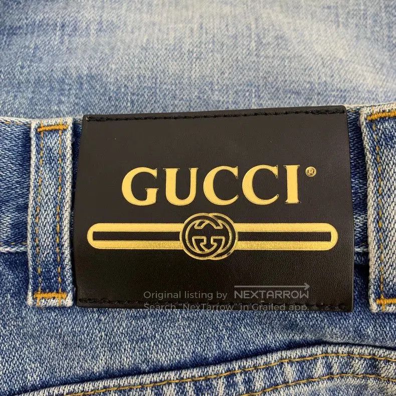 Gucci Gucci Blue Strawberry Embroidered Denim Shorts. Size US 26 / EU 42 - 5 Thumbnail