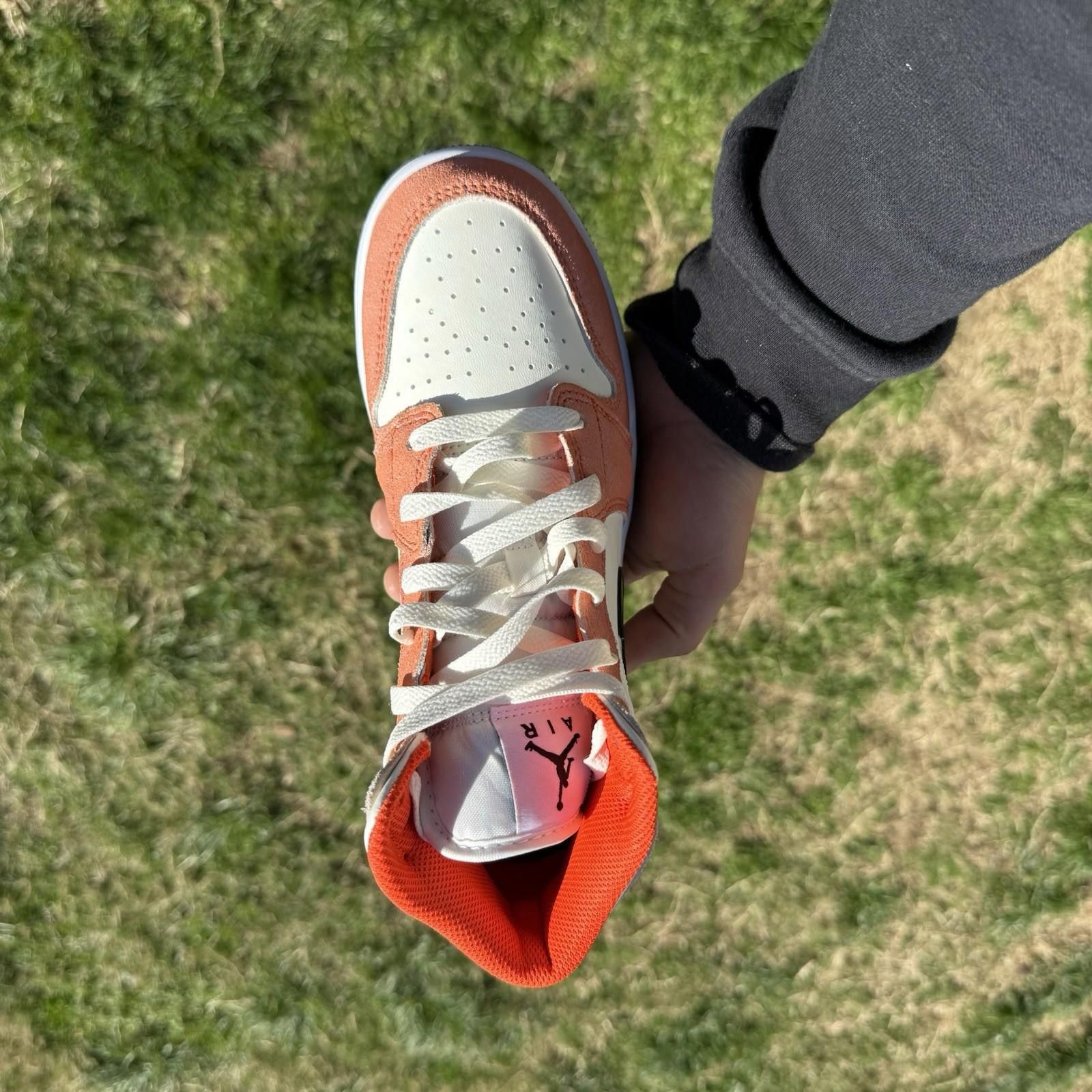 Nike Air Jordan Mid SE GS White Sail Orange Suede