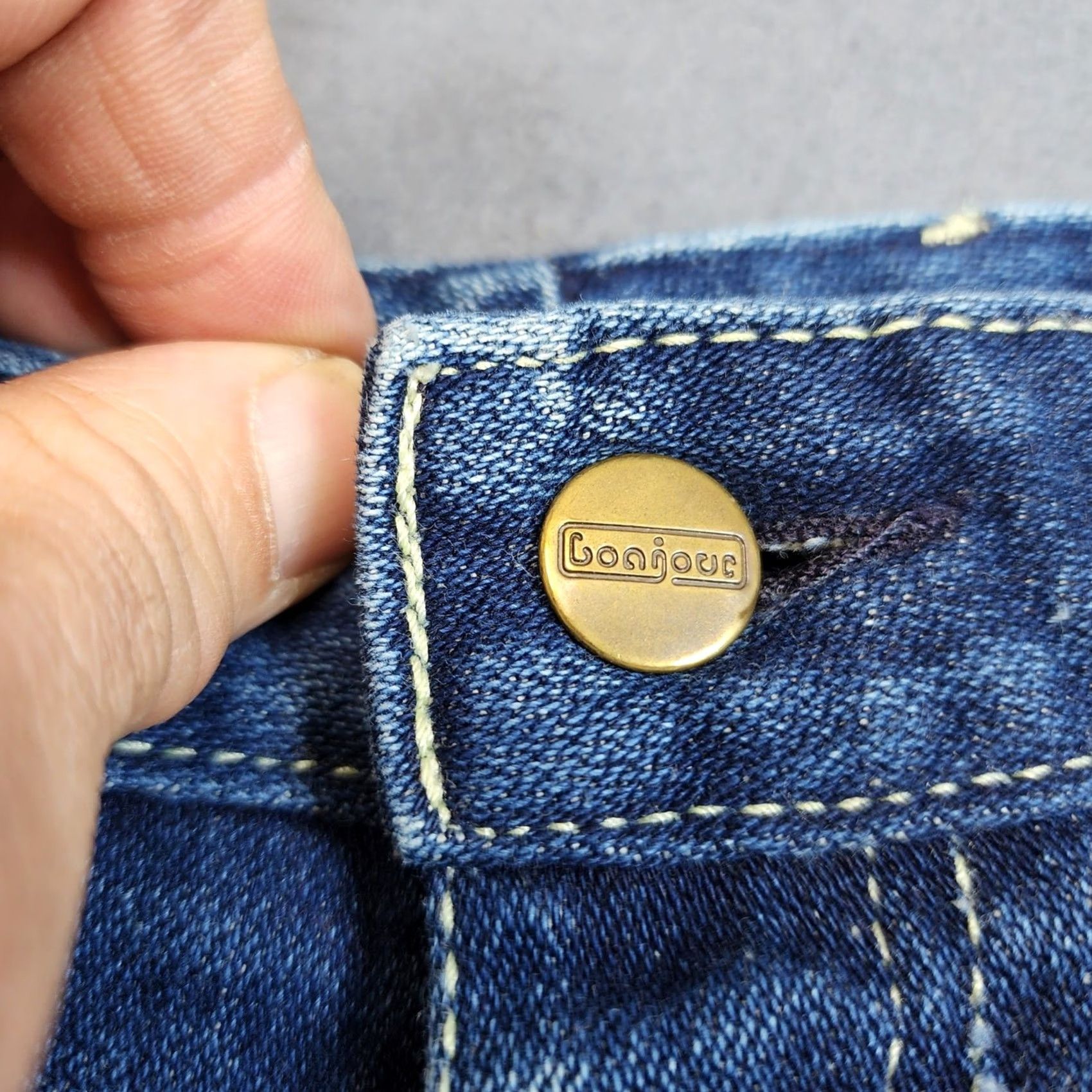 Vintage VINTAGE Bonjour Jeans Womens 15 Blue High Rise Straight Leg 29x34 80s Flaw Size 36" / US 14 / IT 50 - 3 Thumbnail