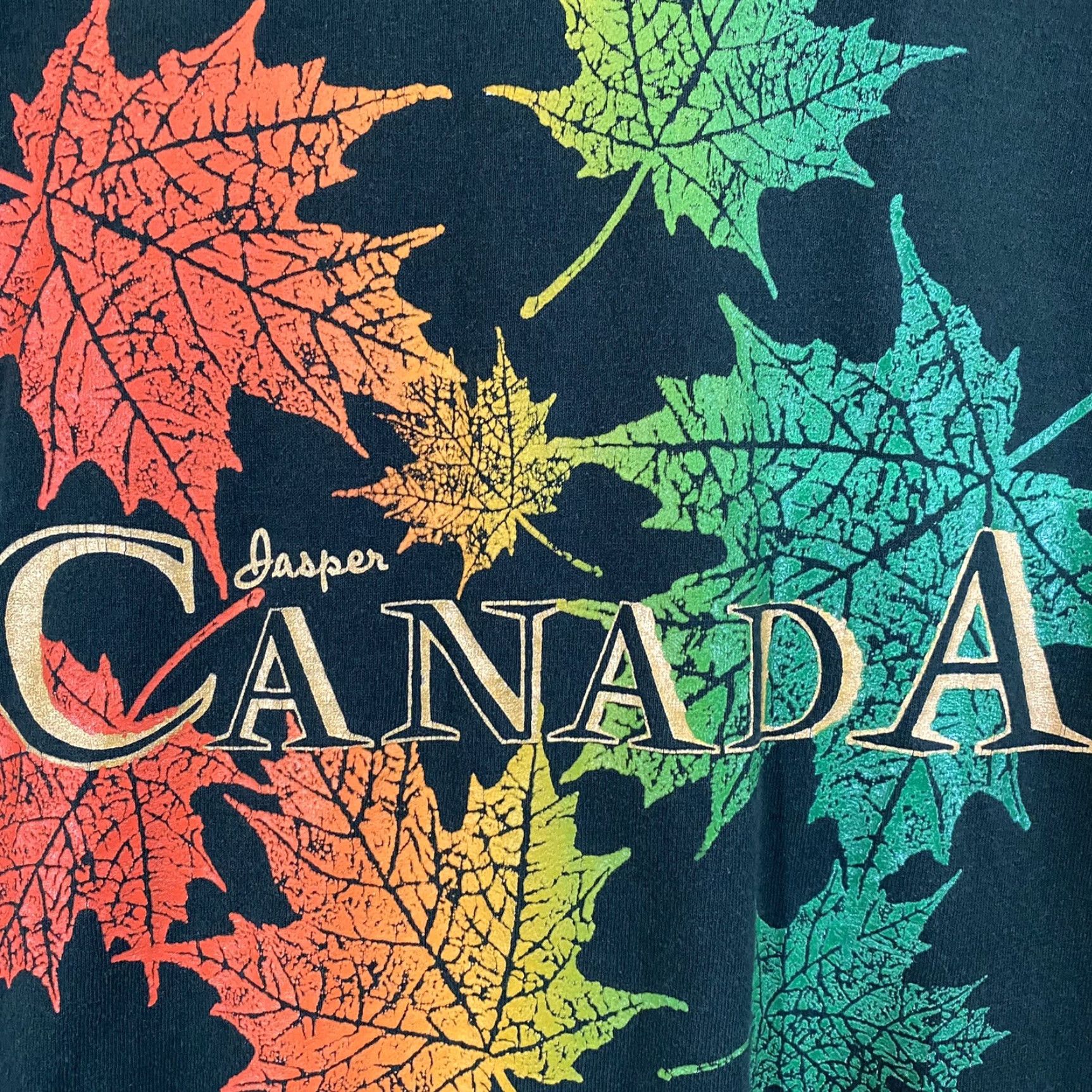 Fruit Of The Loom VINTAGE Fruit of the Loom CANADA Shirt Men Large Green Jasper Graphic Tee 90s USA Leaf Mens Large Green 90s Theme Size US L / EU 52-54 / 3 - 3 Thumbnail
