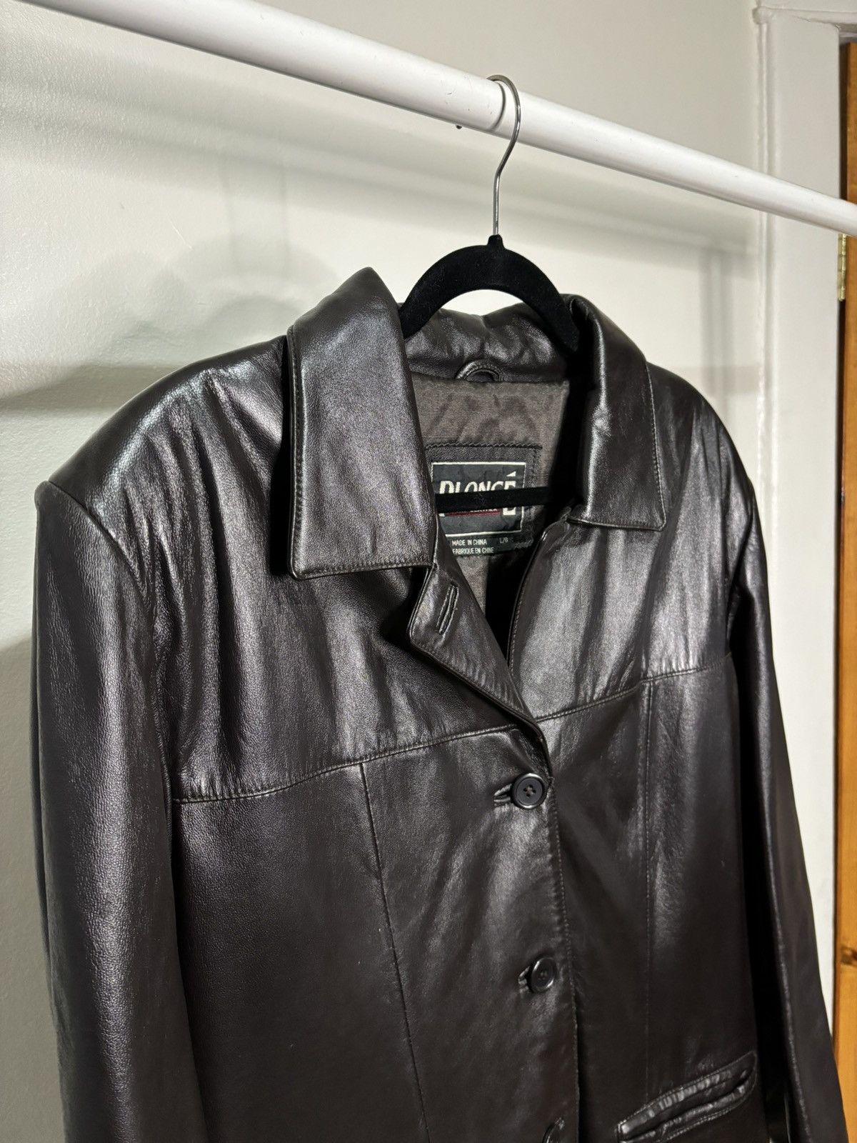 Genuine Leather × Vintage Vintage 1990s Dark Brown Leather Trench Coat Jacket Size L / US 10 / IT 46 - 2 Thumbnail