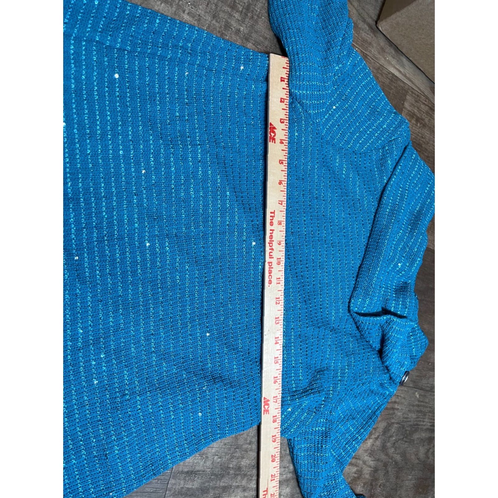 Vintage Ruby Rd Top Blouse Womens M Medium Long Sleeve Knit Blue Size M / US 6-8 / IT 42-44 - 3 Thumbnail