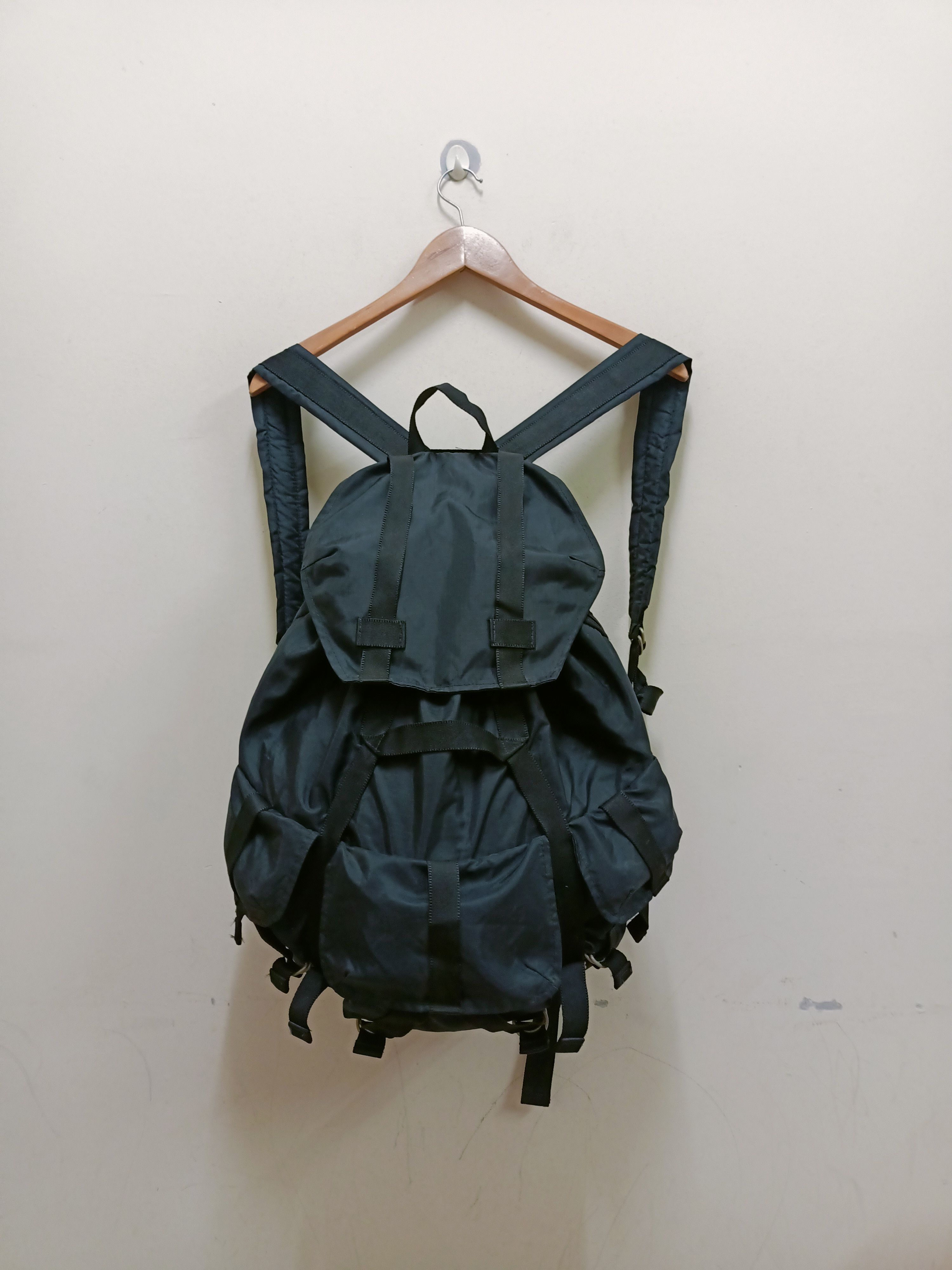 image of Bag x Unbrnd Unbrand Multi Pocket Backpack Look Like Porter in Black, Men's