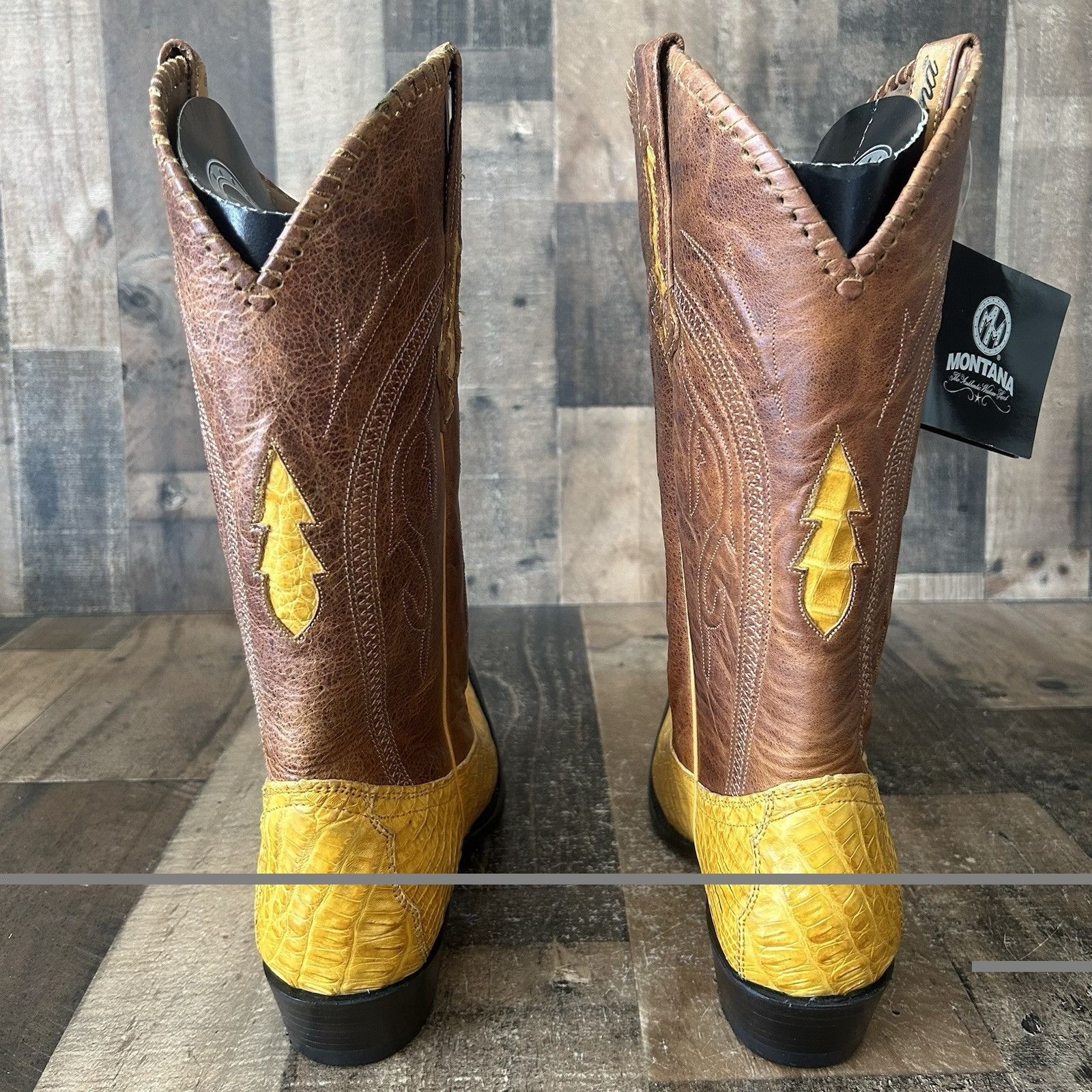 Vintage Montana Caiman Tail Western Cowboy Boots Mens 9 E Size US 9 / EU 42 - 11 Thumbnail
