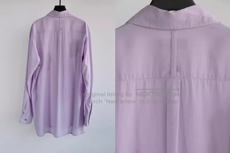Yohji Yamamoto Yohji Yamamoto Elegant Purple Embroidered Shirt Size US XL / EU 56 / 4 - 7 Thumbnail
