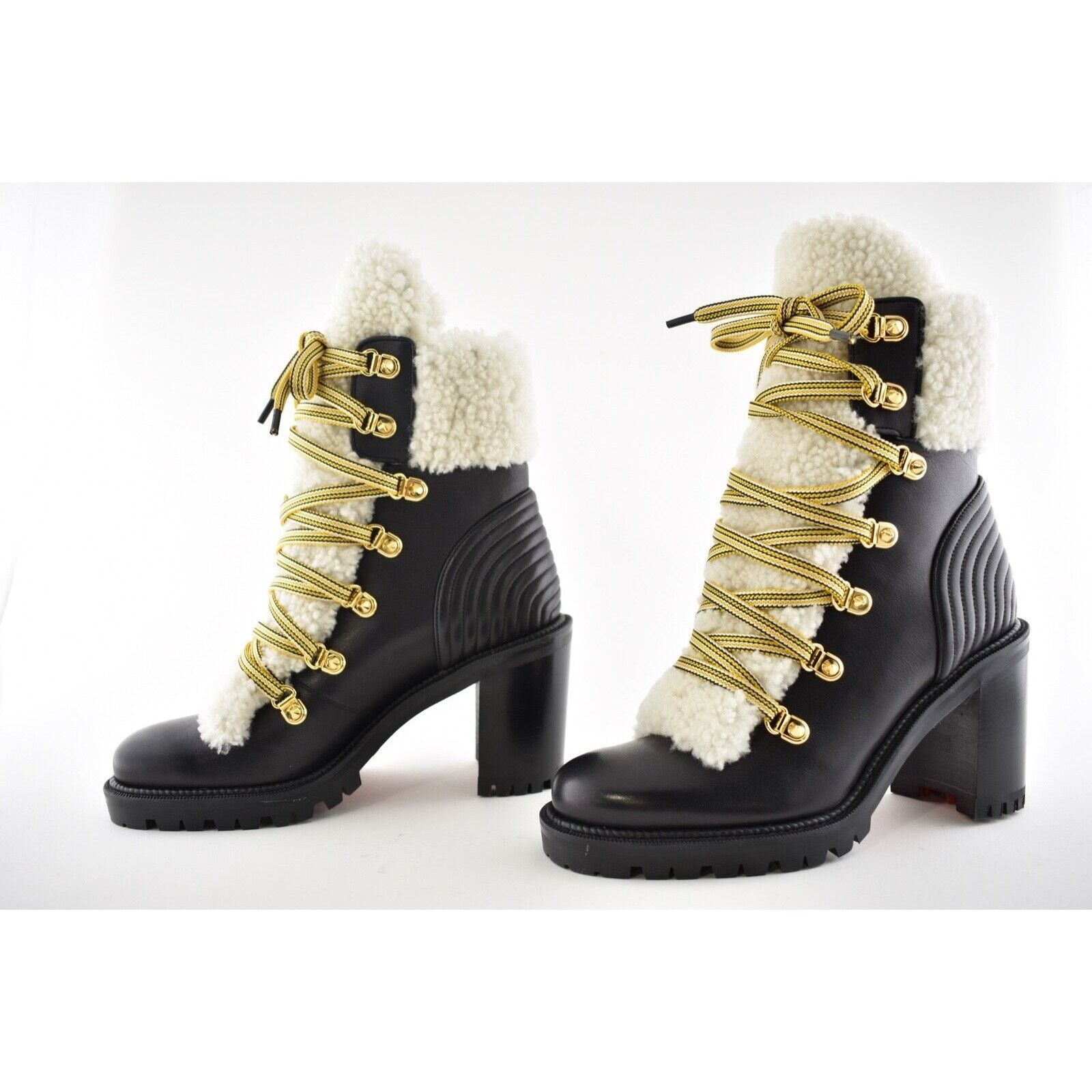 Christian Louboutin Christian Louboutin Yetita 70 Black Calf Leather Shearling Size US 5 / IT 35 - 9 Thumbnail