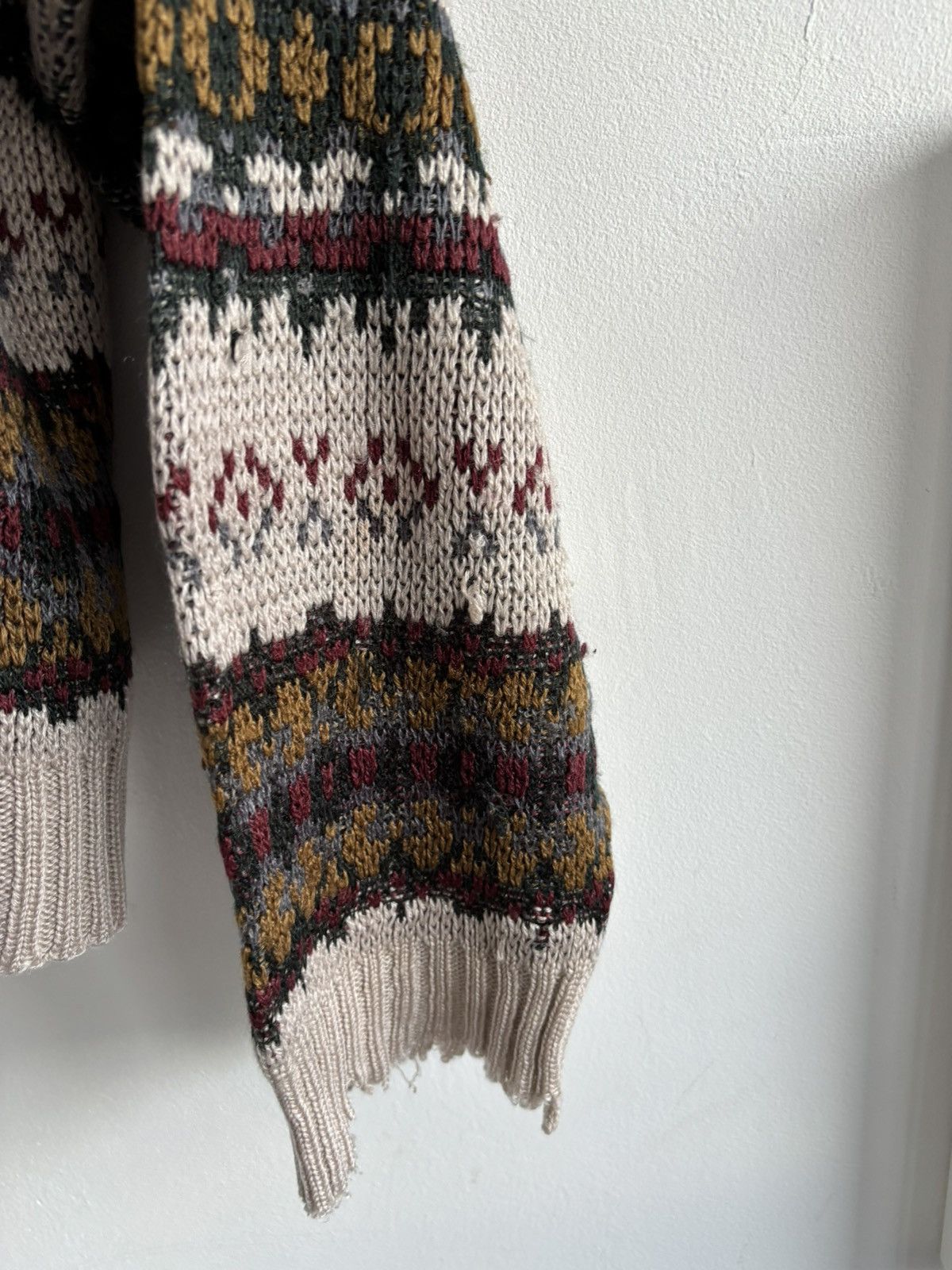 Japanese Brand Vintage Avant Garde Pattern Boxy Distressed Sweater Size US L / EU 52-54 / 3 - 12 Thumbnail
