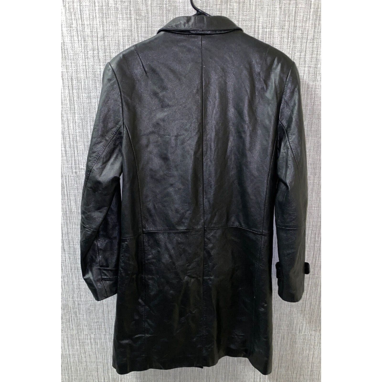Vintage VINTAGE Carlo Amboldi Womens Leather Button Down Jacket L Black 21 Inch Armpit Button Front Jacket Womens Size L / US 10 / IT 46 - 5 Thumbnail