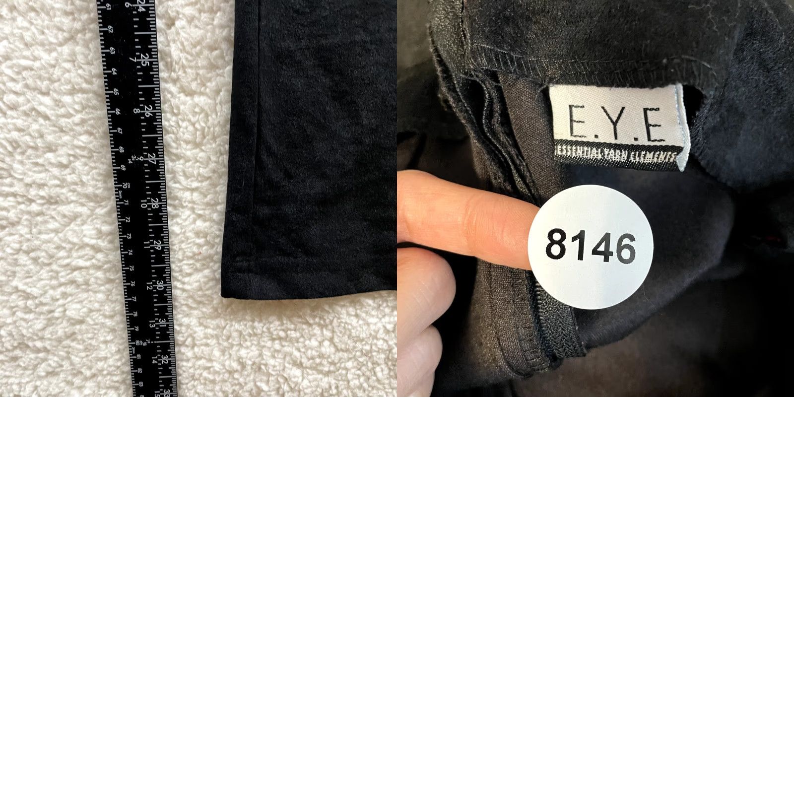 Vintage 90s Y2K Vintage Black Faux Suede High Waisted Bootcut Flare Pants - 00/0 XS, Women, 30 Inseam, Glam Rock Look, E.Y.E Size 25" / US 0 / IT 36 - 8 Thumbnail