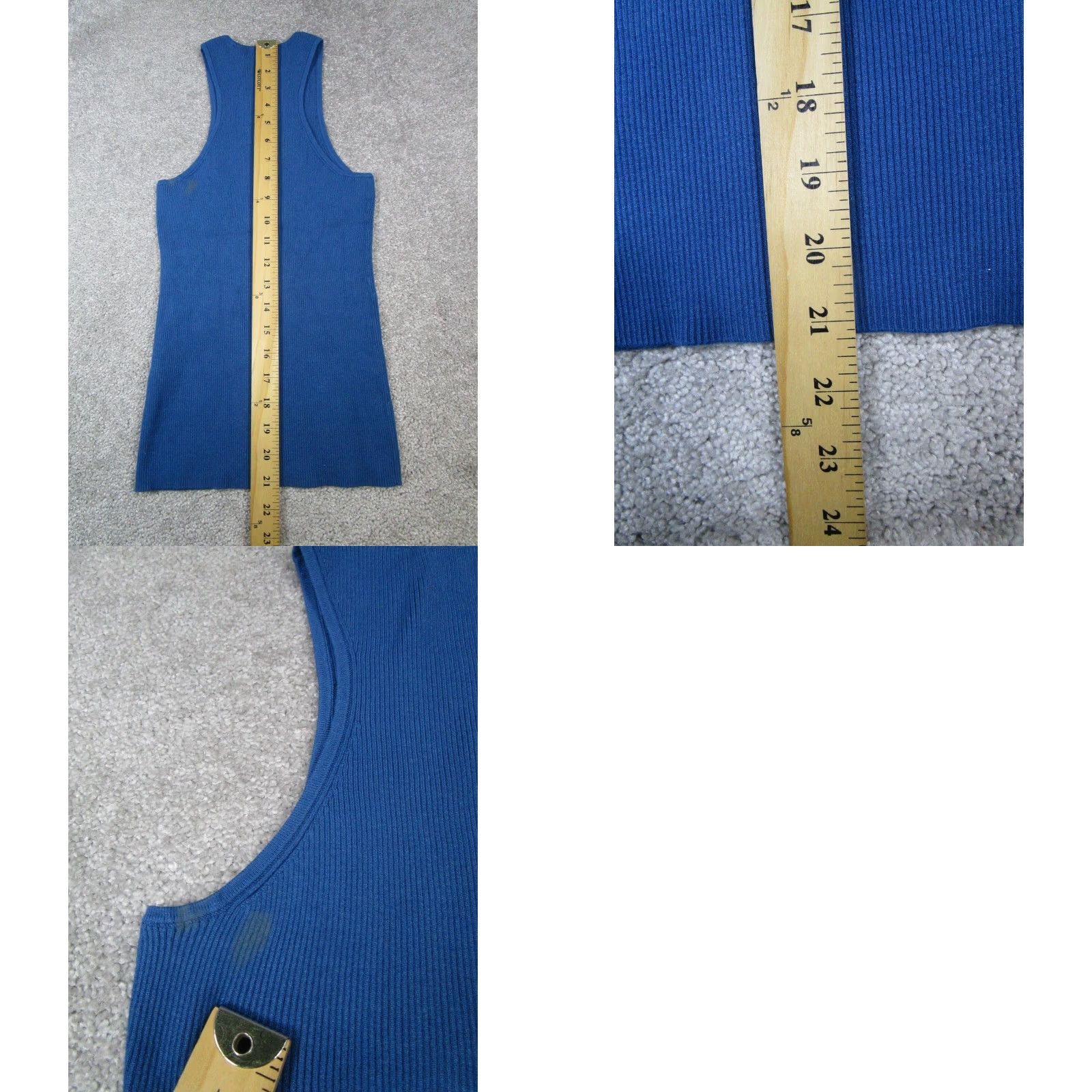 Madewell Madewell Tank Top Womens XS Blue Ribbed Knit Tank Type Sleeveless Round Neck Pullover Basic Size XS / US 0-2 / IT 36-38 - 8 Thumbnail