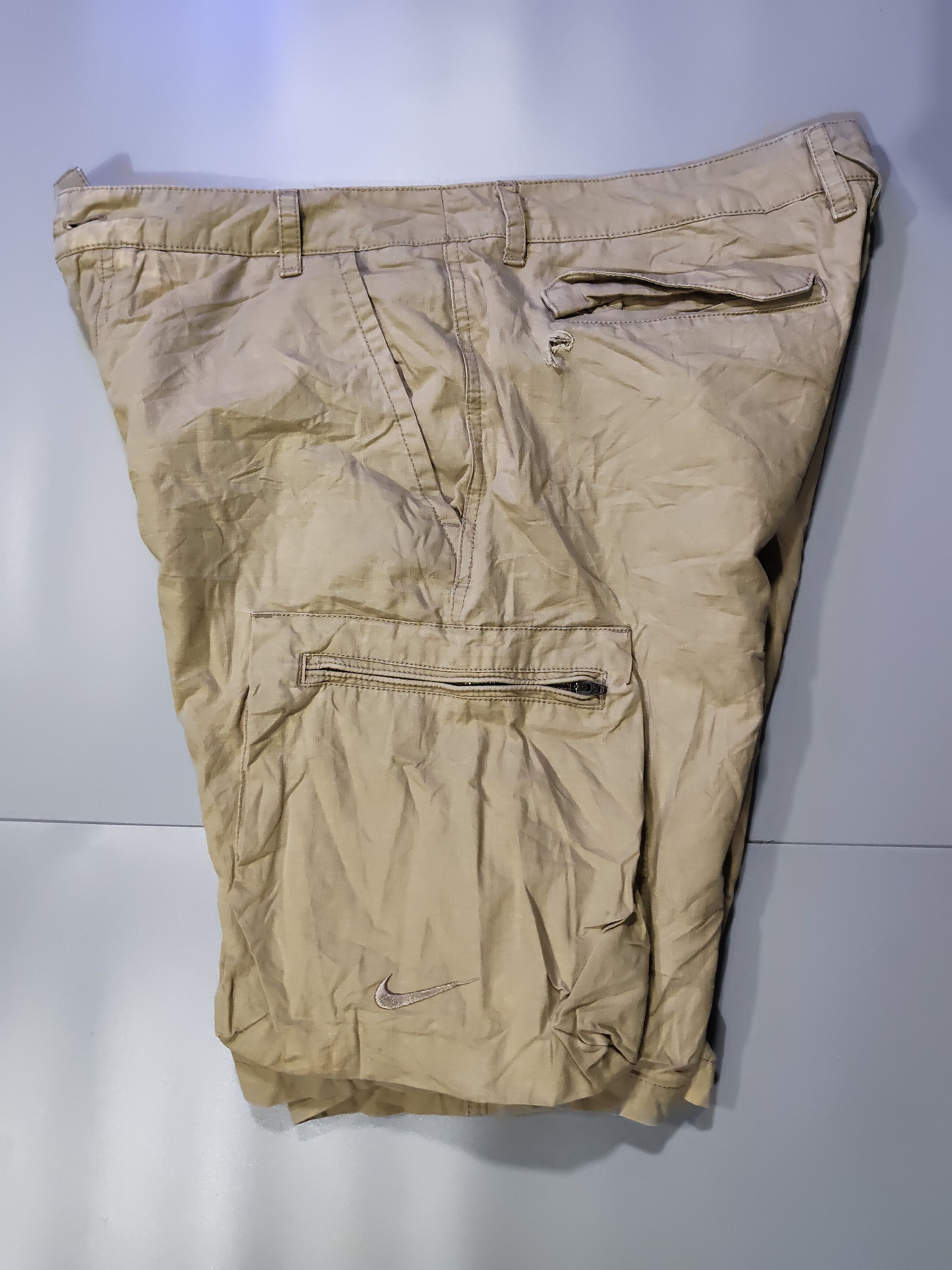 Nike 💥💥WOW💥💥 Vintage Nike ris top Cotton shorts in khaki Size US 38 / EU 54 - 1 Thumbnail