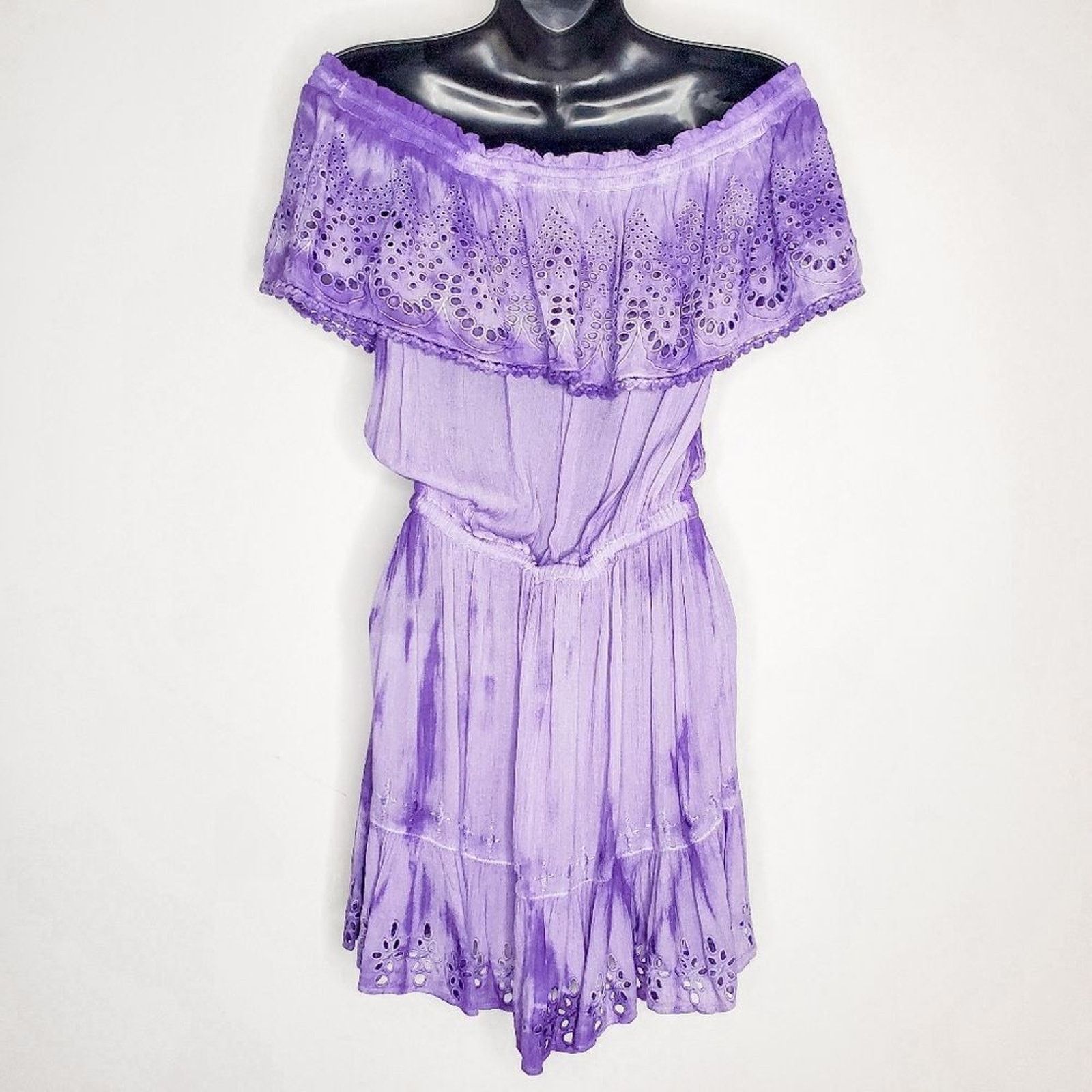 Ramy Brook Ramy Brook Marino Purple Tie Dye OTS Mini Dress Size XS Size XS / US 0-2 / IT 36-38 - 4 Thumbnail